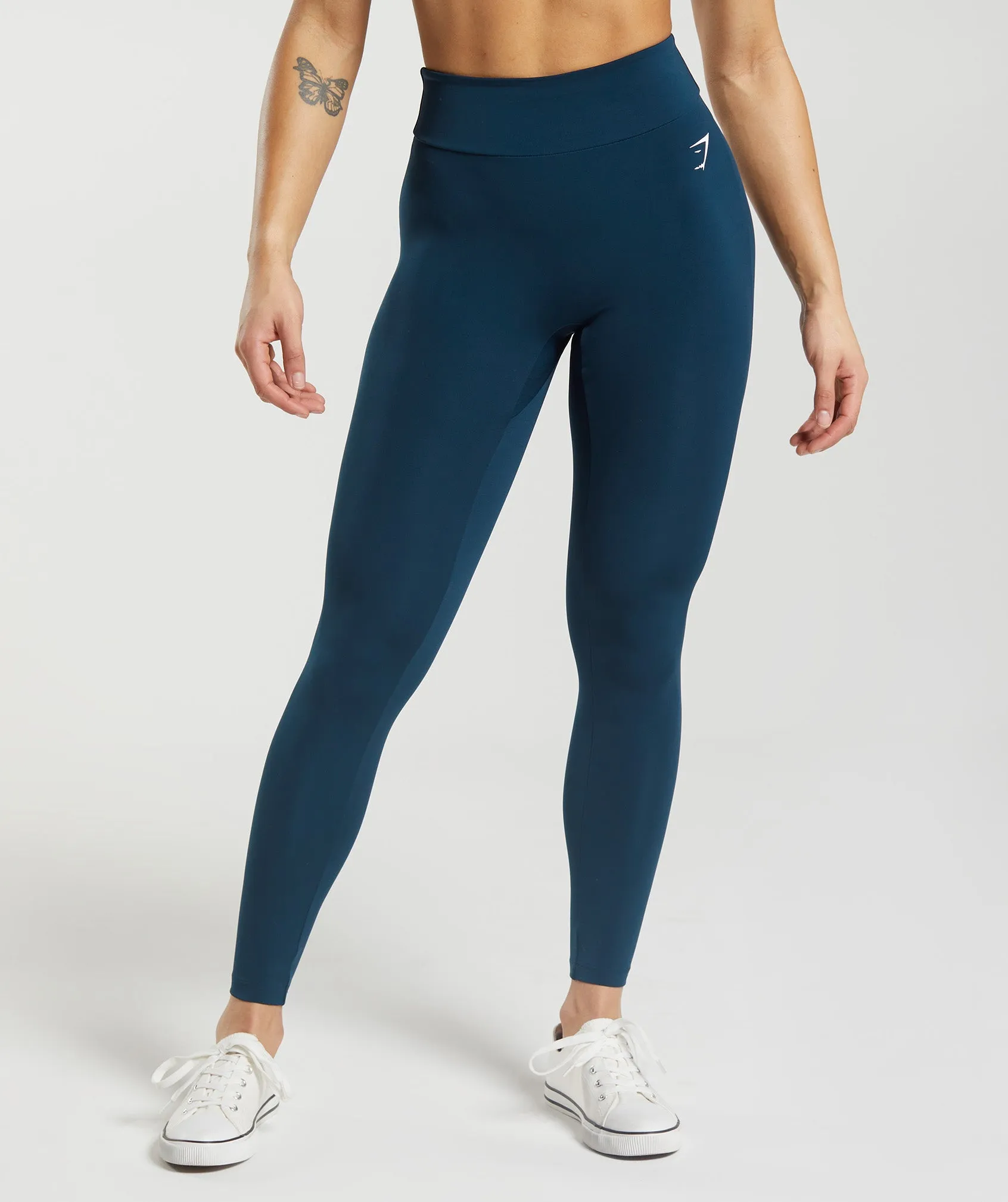 Power Regular Leggings - Navy sold by Gymshark