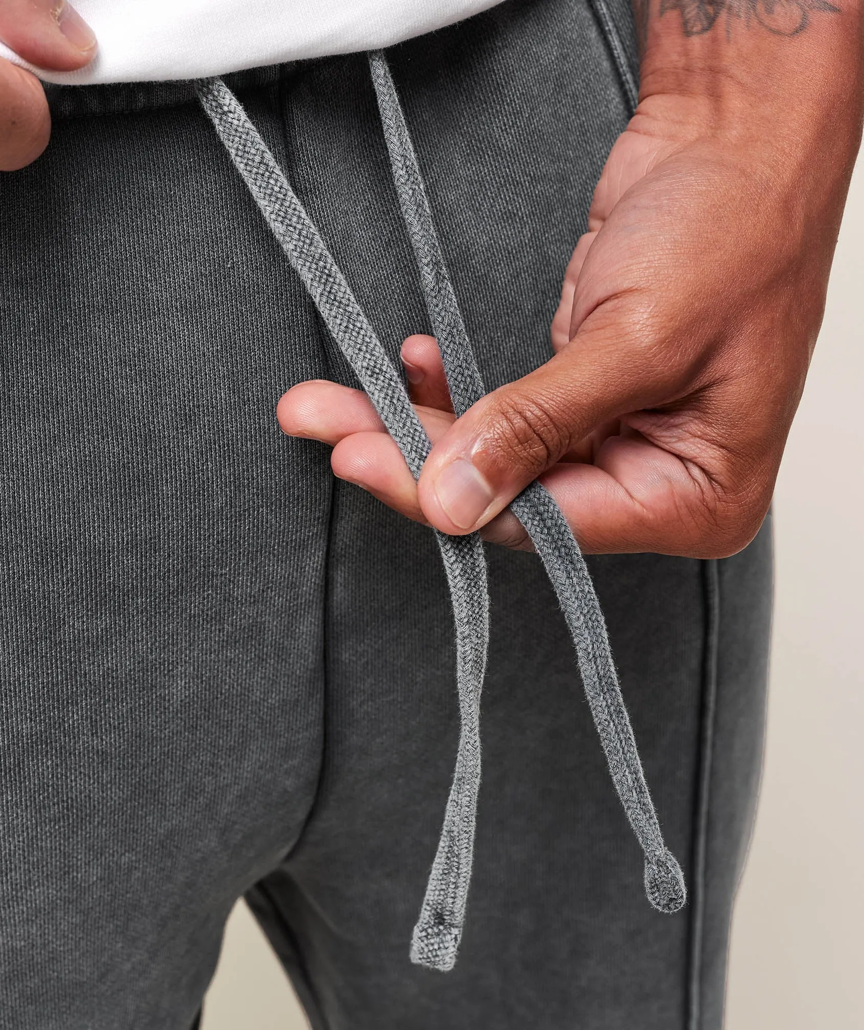 Gymshark Washed Pintuck Joggers - Black/Stone sold by Gymshark product image thumbnail 5