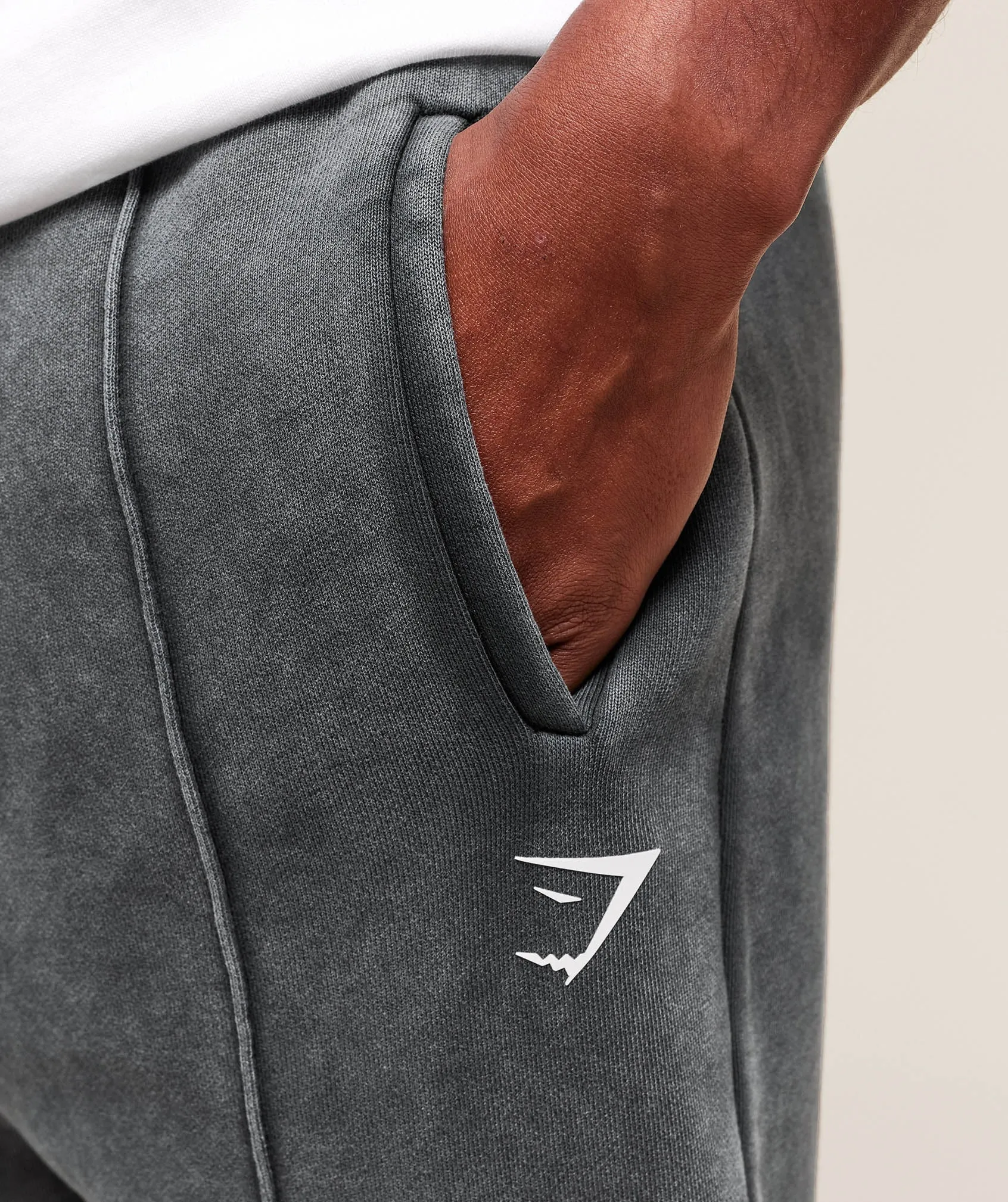 Gymshark Washed Pintuck Joggers - Black/Stone sold by Gymshark product image thumbnail 4