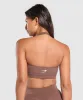 Gymshark Warp Knit Seamless Halter Neck Bralette - Penny Brown/Washed Mauve sold by Gymshark