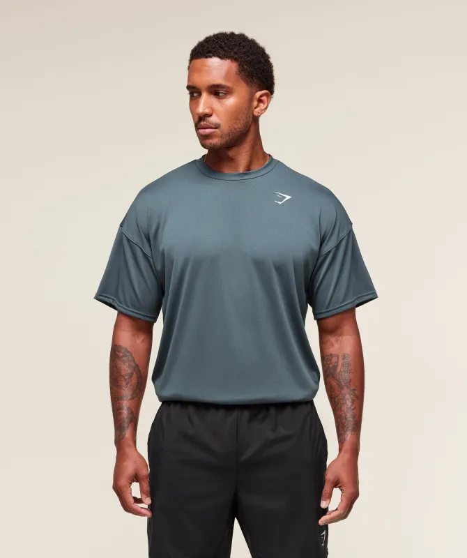 Gymshark Oversized Performance T-Shirt - Titanium Blue sold by Gymshark