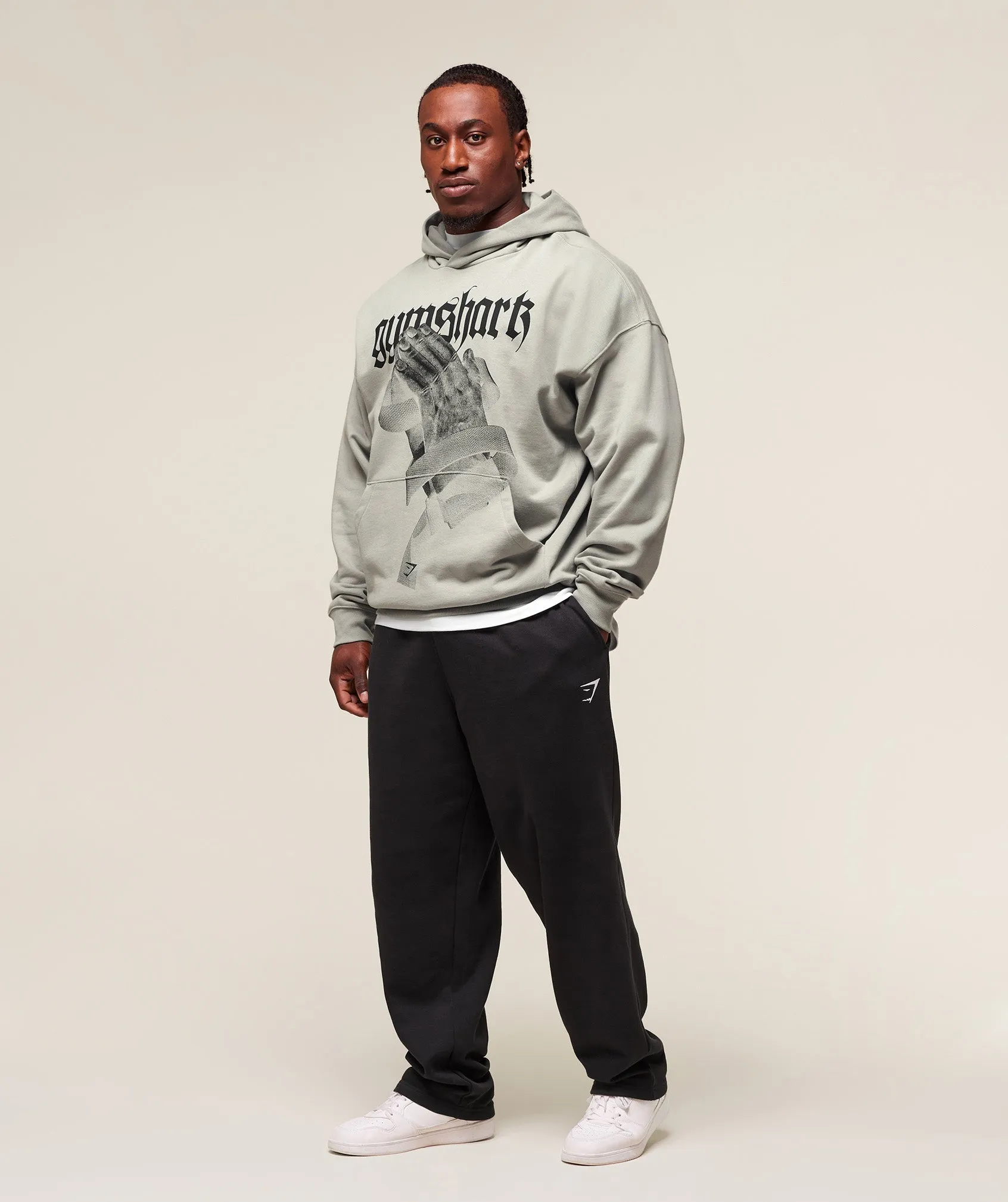 Gymshark Prayer Hands Hoodie - Stone Grey sold by Gymshark product image thumbnail 4