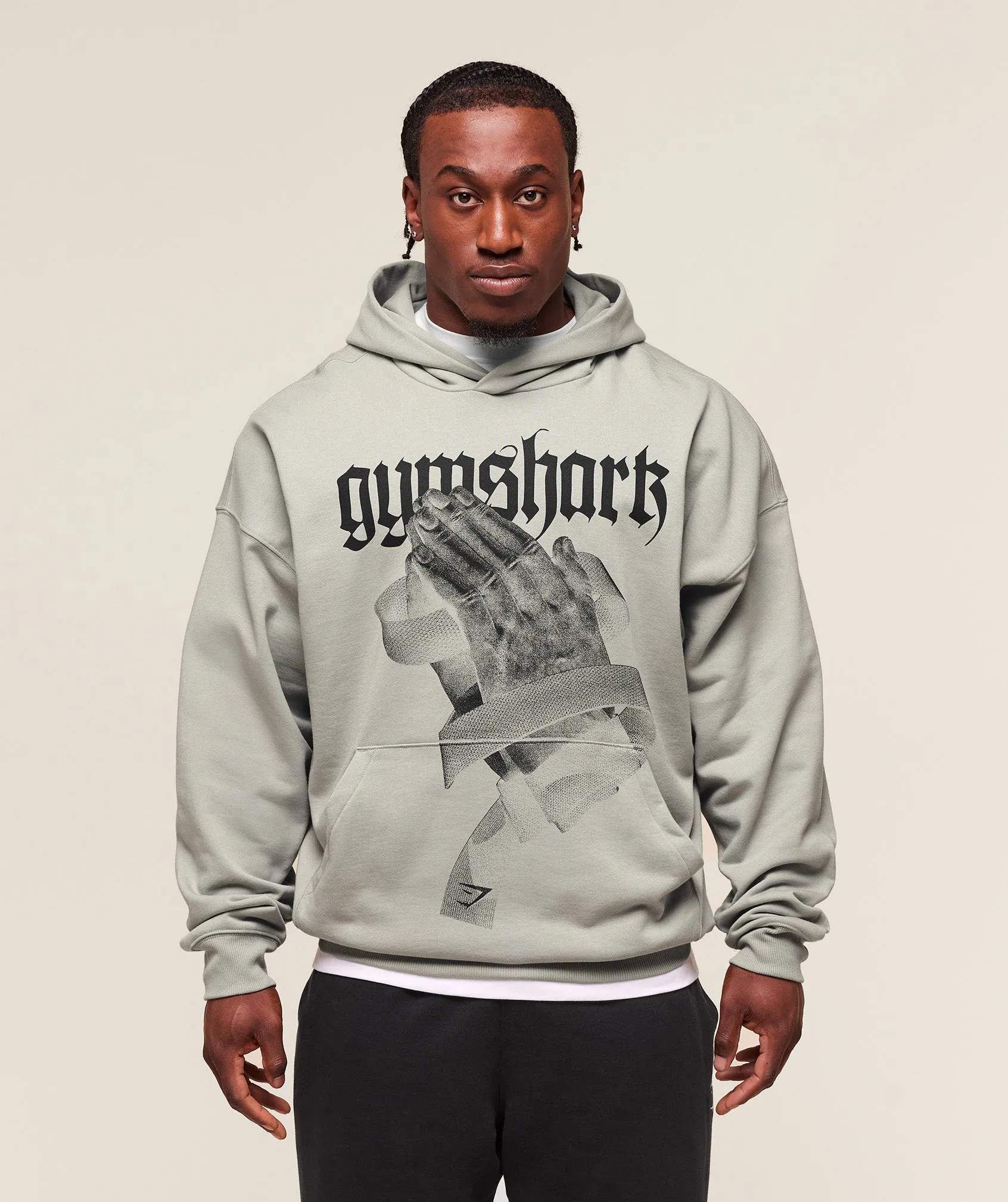 Gymshark Prayer Hands Hoodie - Stone Grey sold by Gymshark