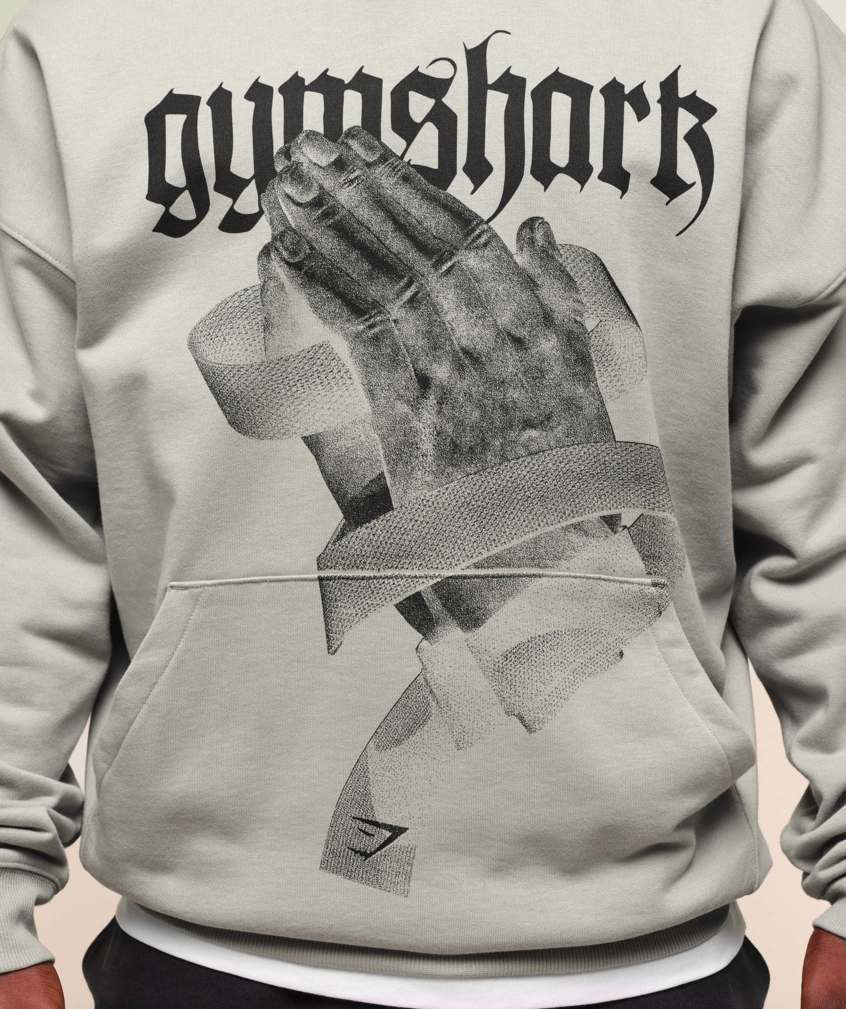 Gymshark Prayer Hands Hoodie - Stone Grey sold by Gymshark product image thumbnail 5