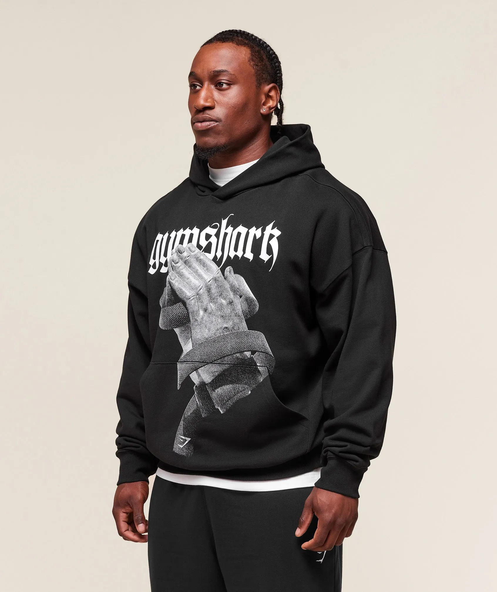 Gymshark Prayer Hands Hoodie - Black sold by Gymshark product image thumbnail 3