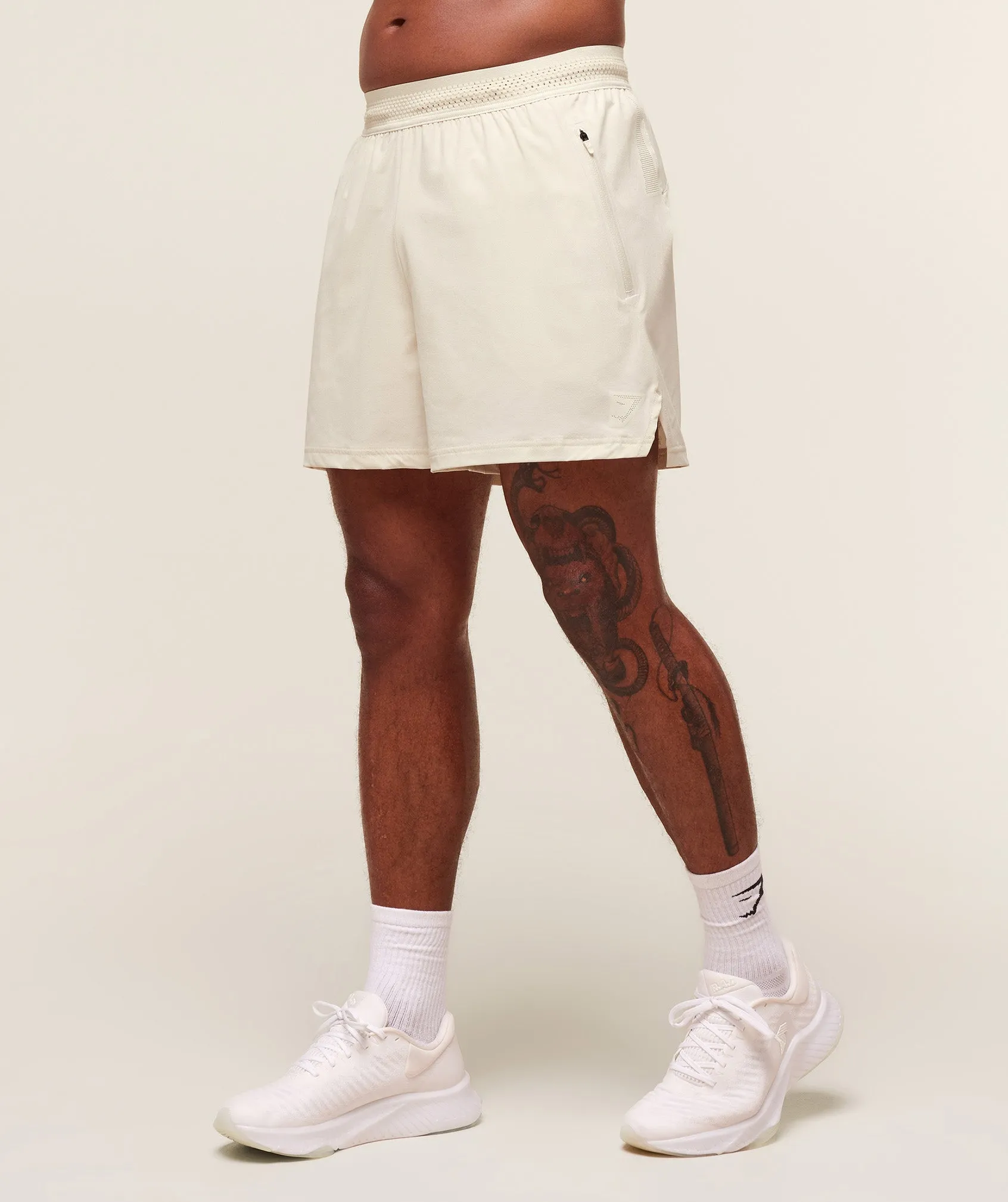Gymshark Fit Elite 5" Shorts - Oat White sold by Gymshark product image thumbnail 3