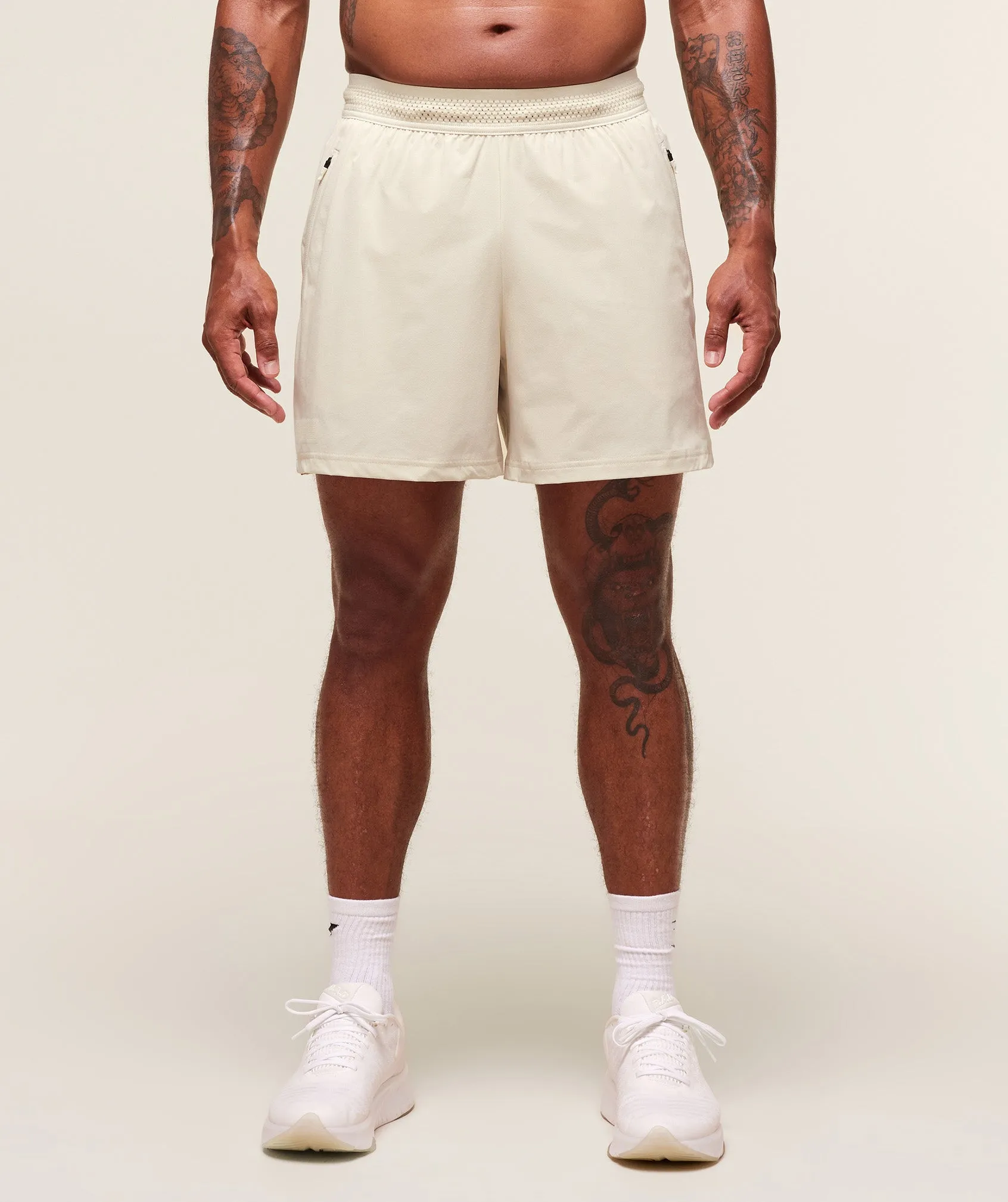 Gymshark Fit Elite 5" Shorts - Oat White sold by Gymshark