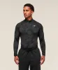 Gymshark Geo Seamless 1/4 Zip - Black/Charcoal Grey sold by Gymshark
