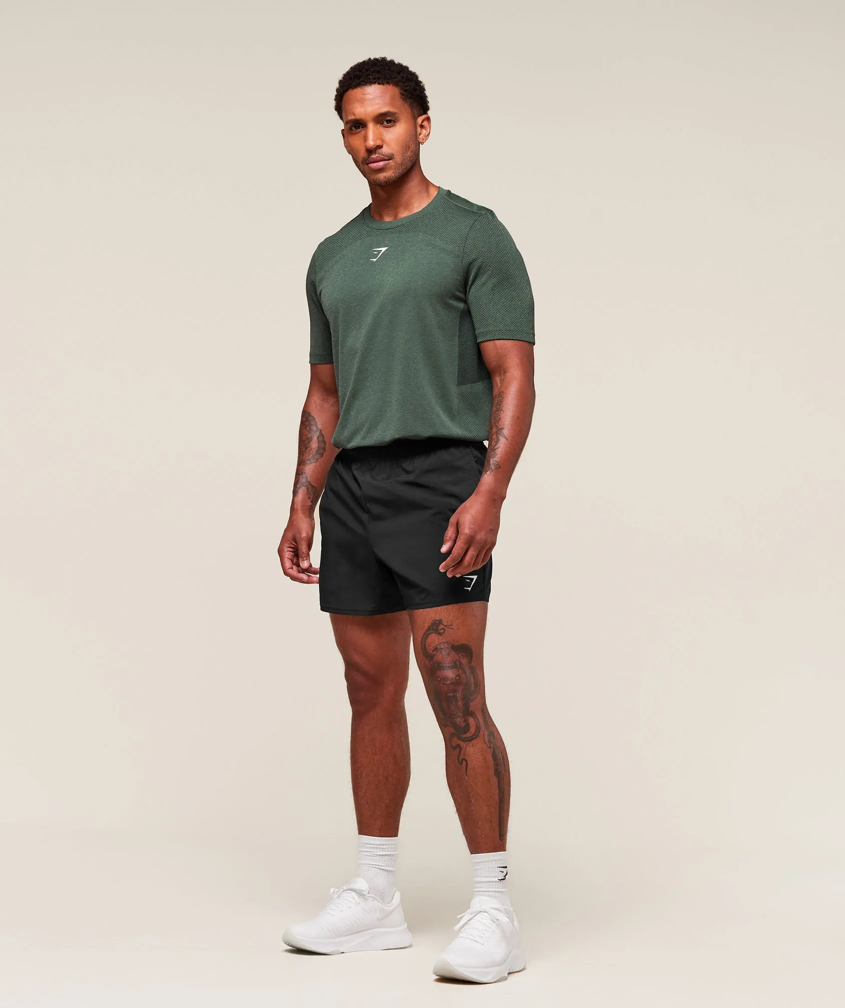 Gymshark Lightweight Seamless T-Shirt - Chalk Green/Base Green sold by Gymshark product image thumbnail 4