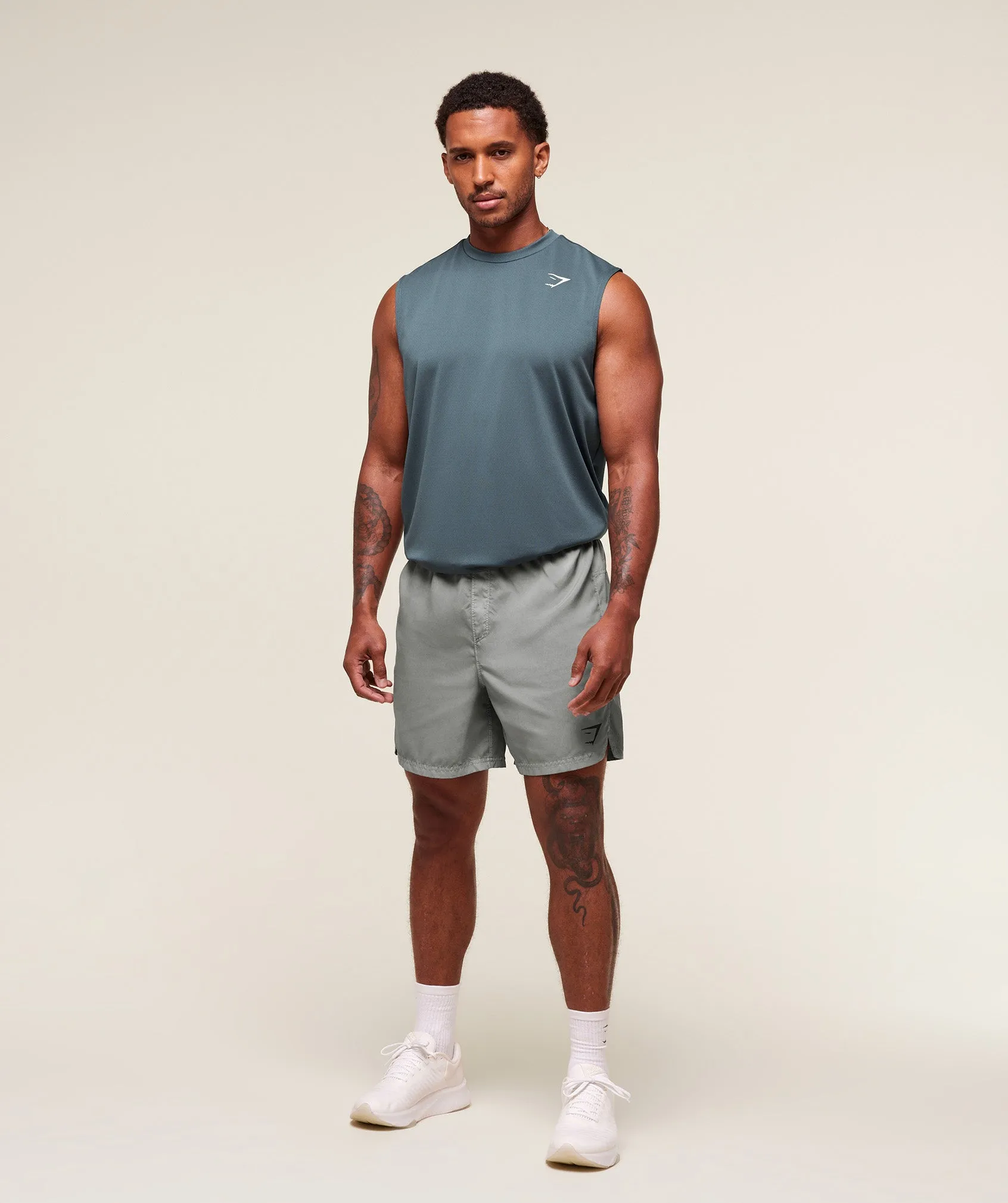 Gymshark Arrival Oversized Tank - Titanium Blue sold by Gymshark product image thumbnail 4