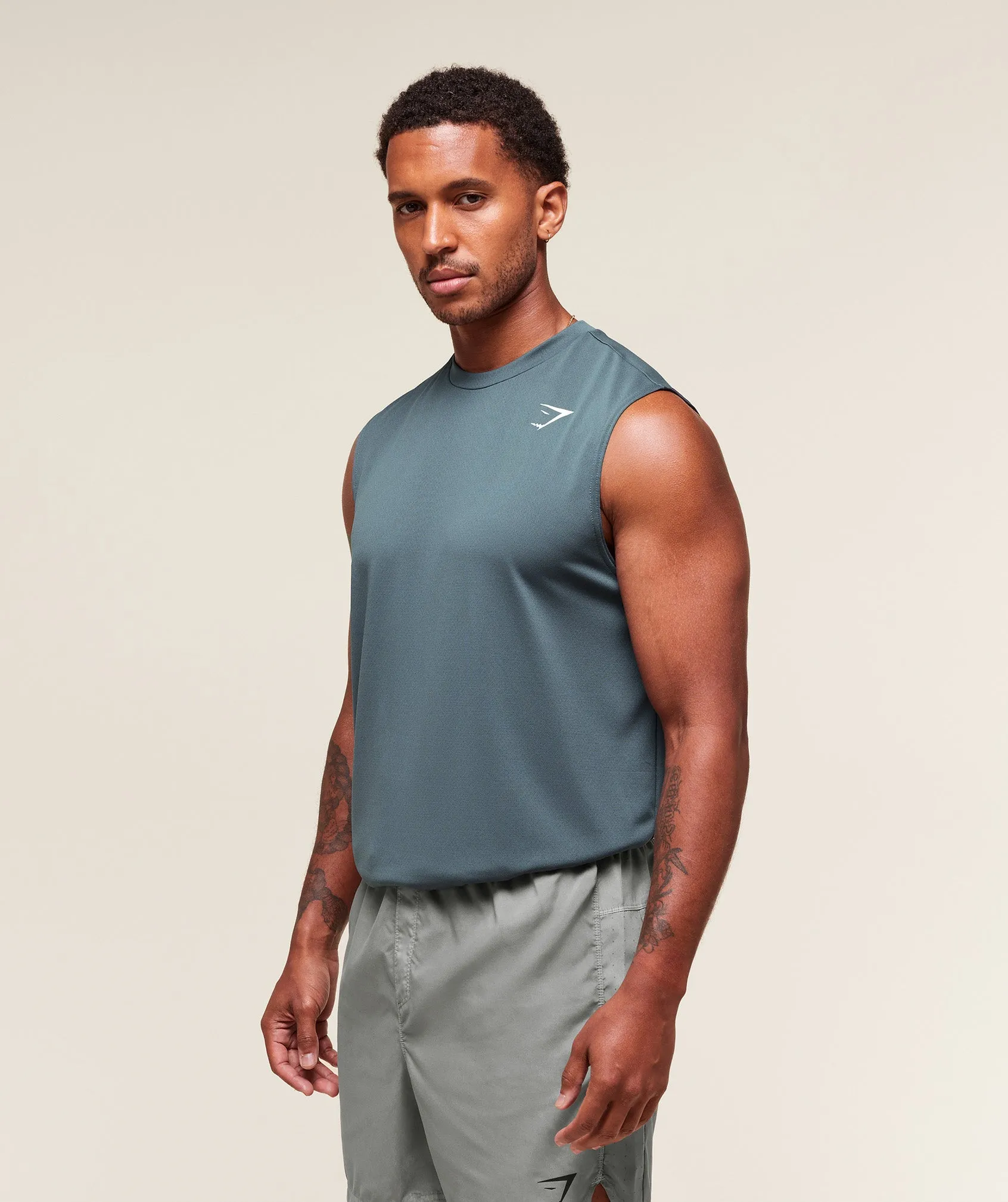 Gymshark Arrival Oversized Tank - Titanium Blue sold by Gymshark product image thumbnail 3