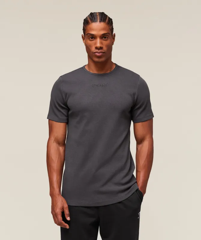 Gymshark Premium Washed Ribbed T-Shirt - Onyx Grey sold by Gymshark