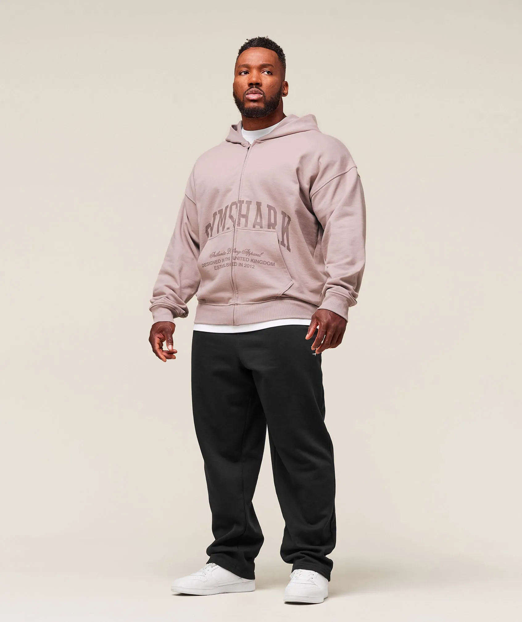 Gymshark Collegiate Script Zip Up Hoodie - Muted Pink sold by Gymshark product image thumbnail 4
