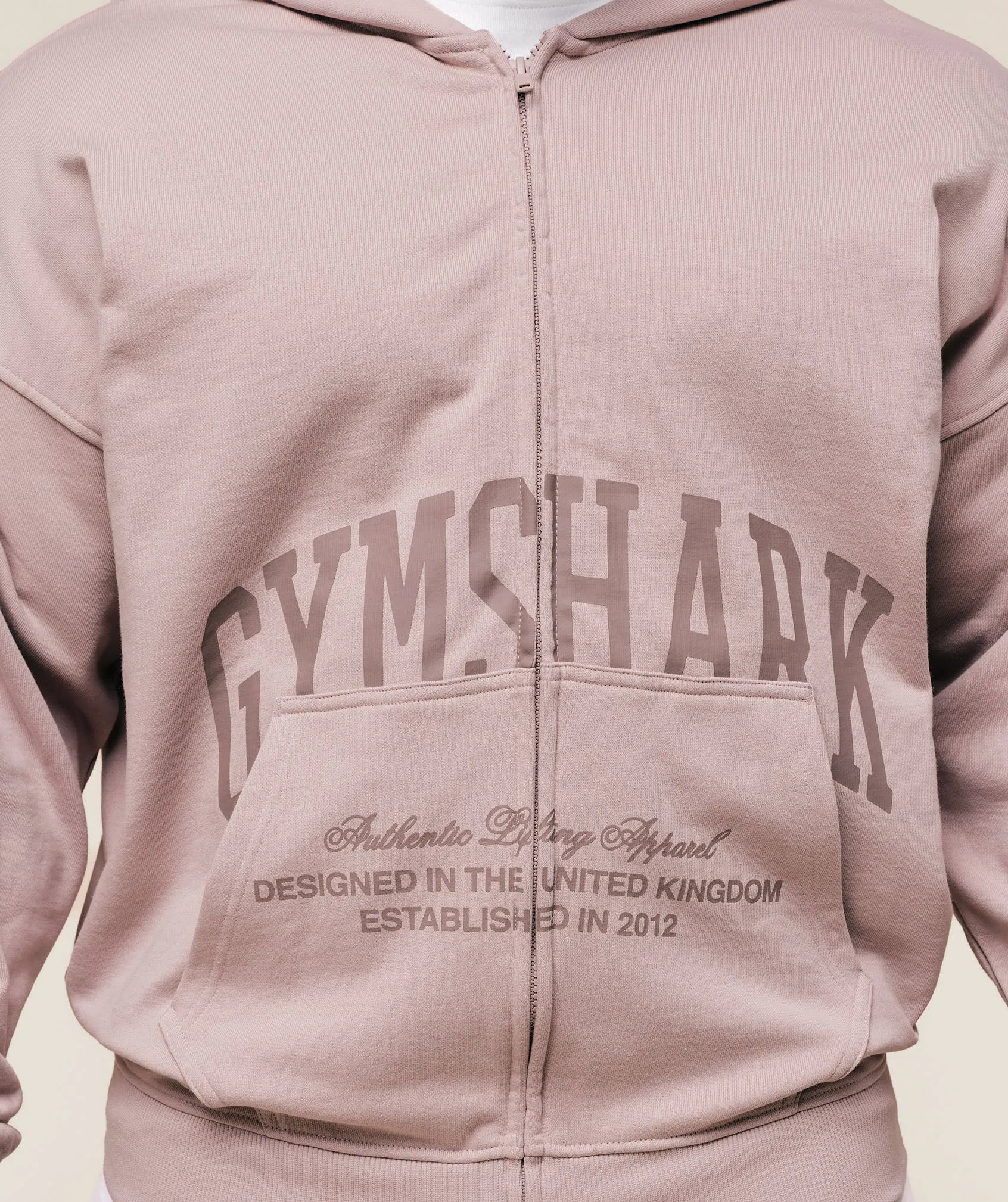 Gymshark Collegiate Script Zip Up Hoodie - Muted Pink sold by Gymshark product image thumbnail 5