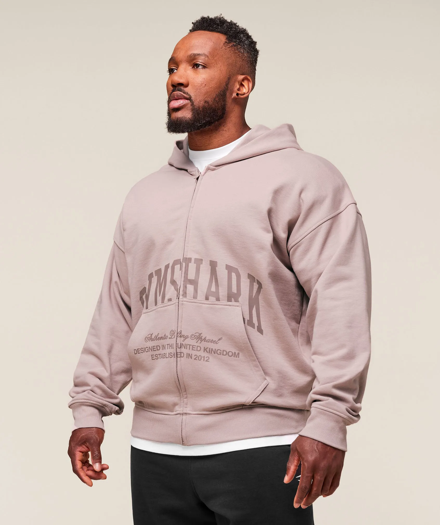 Gymshark Collegiate Script Zip Up Hoodie - Muted Pink sold by Gymshark product image thumbnail 3
