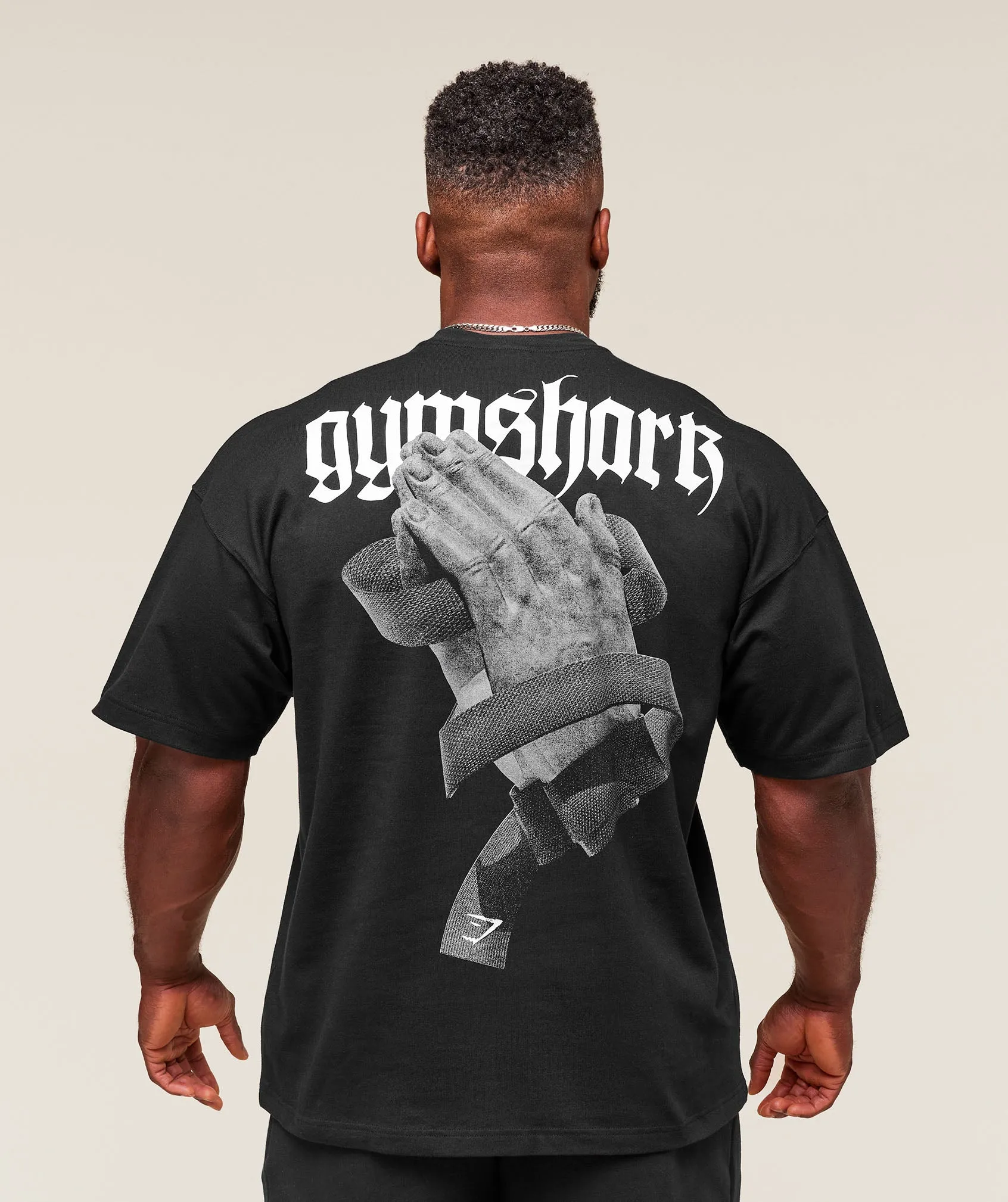 Gymshark Prayer Hands T-Shirt - Black sold by Gymshark