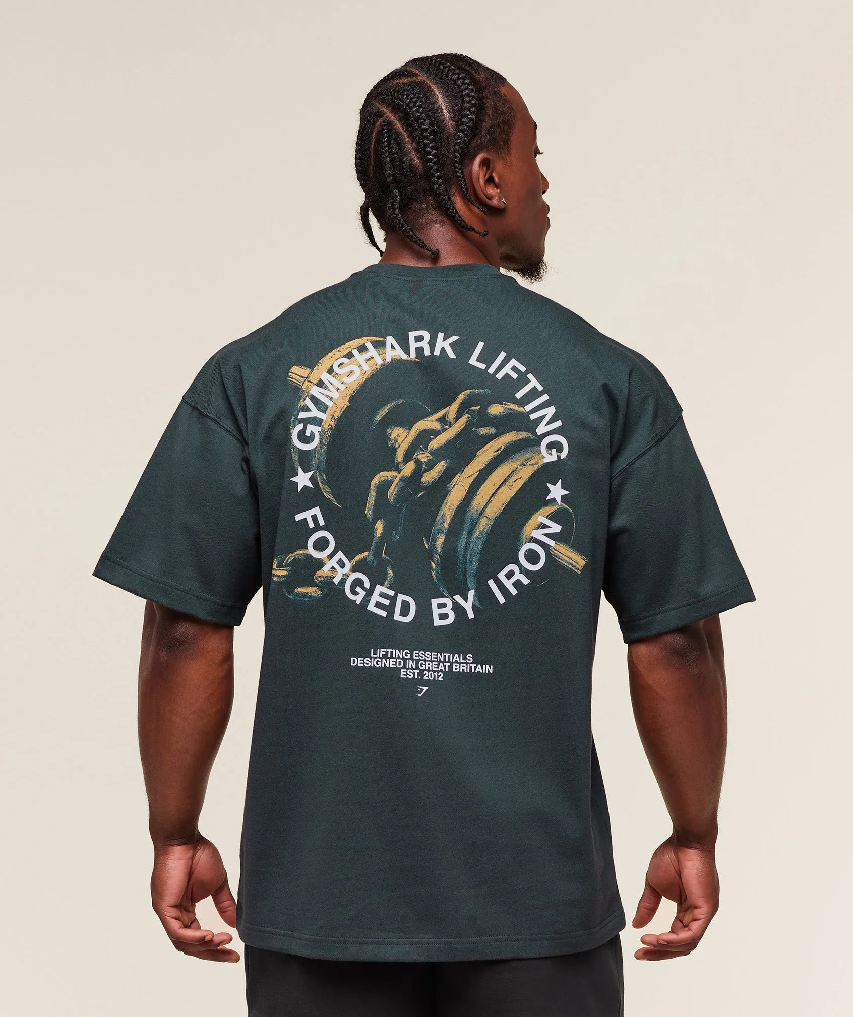 Gymshark Forged By Iron T-Shirt - Darkest Teal sold by Gymshark product image thumbnail 4