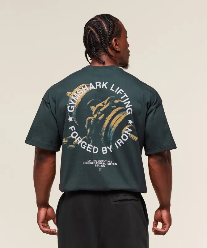 Gymshark Forged By Iron T-Shirt - Darkest Teal made by Gymshark