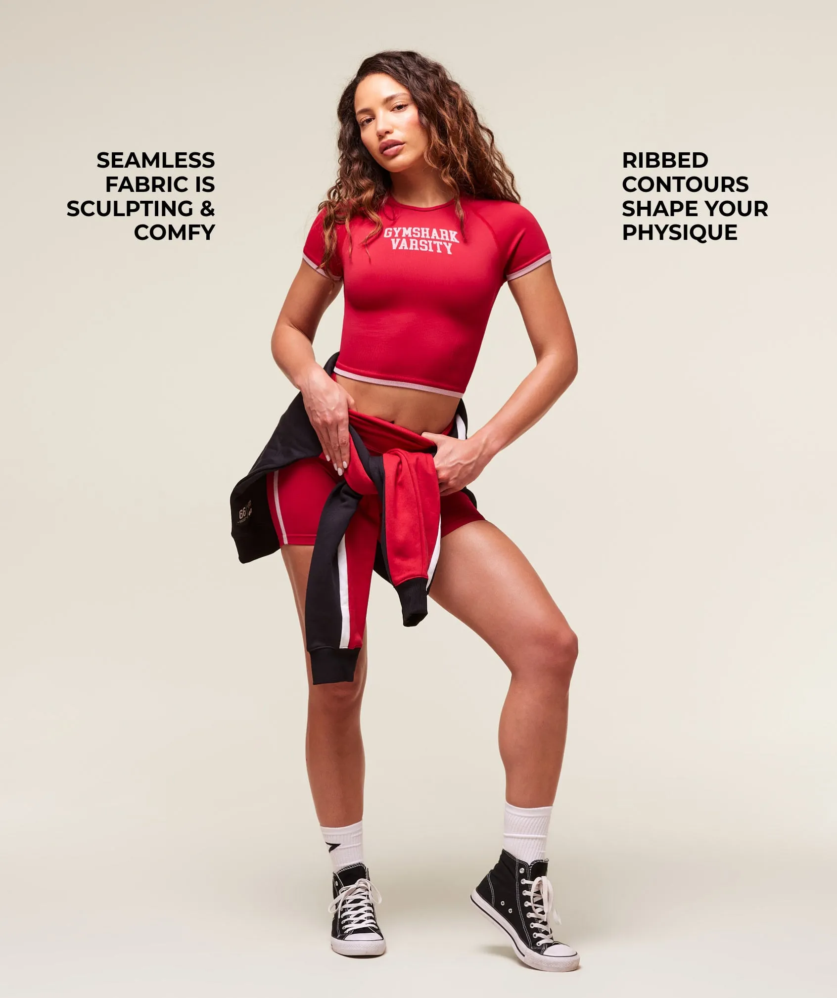 Gymshark Lift Campus Seamless Midi T-Shirt - Carmine Red sold by Gymshark product image thumbnail 3