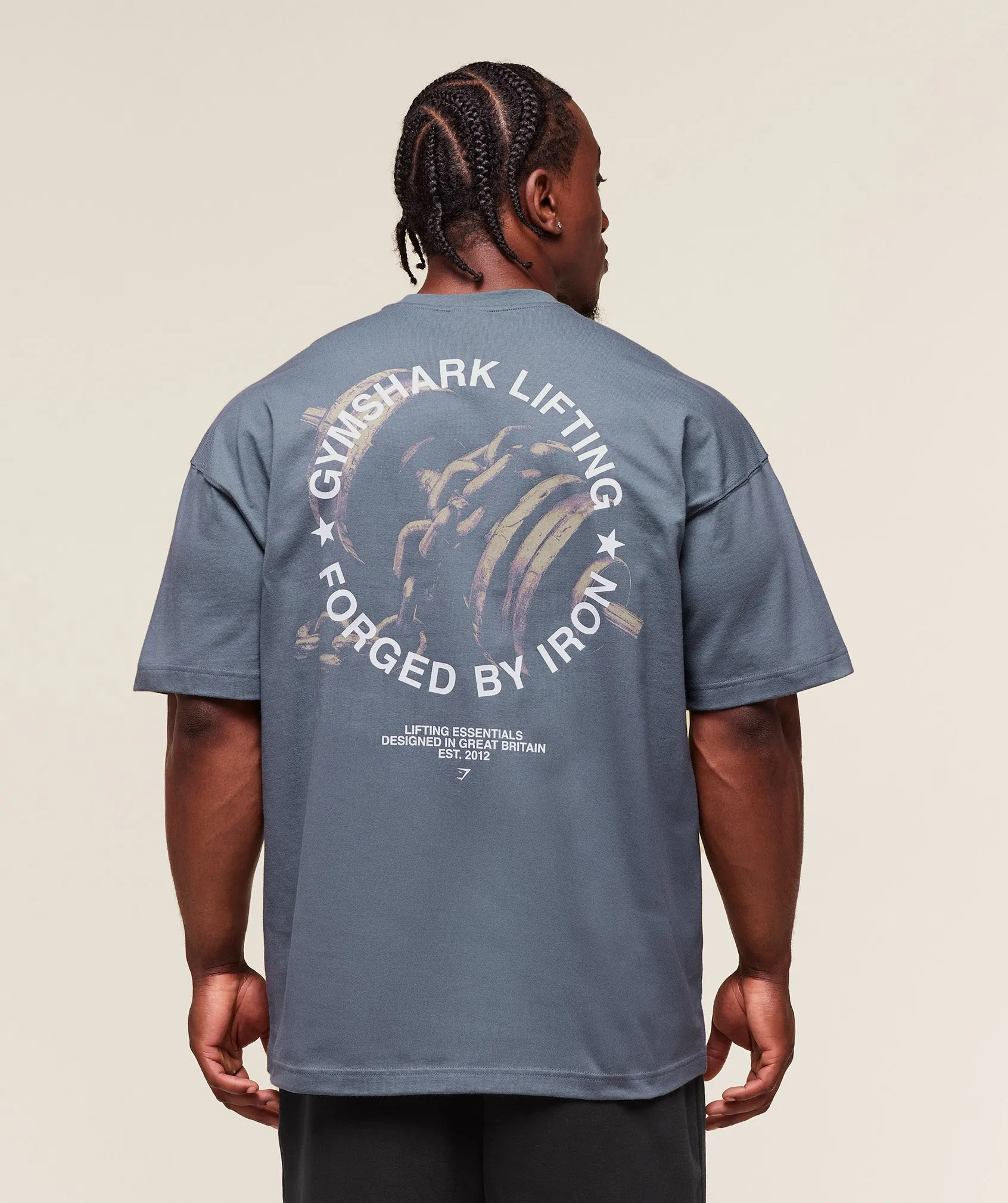 Gymshark Forged By Iron T-Shirt - Iron Blue sold by Gymshark product image thumbnail 4