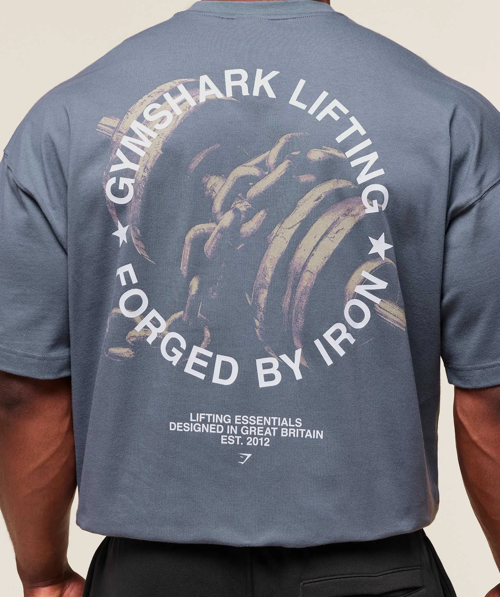 Gymshark Forged By Iron T-Shirt - Iron Blue sold by Gymshark product image thumbnail 5