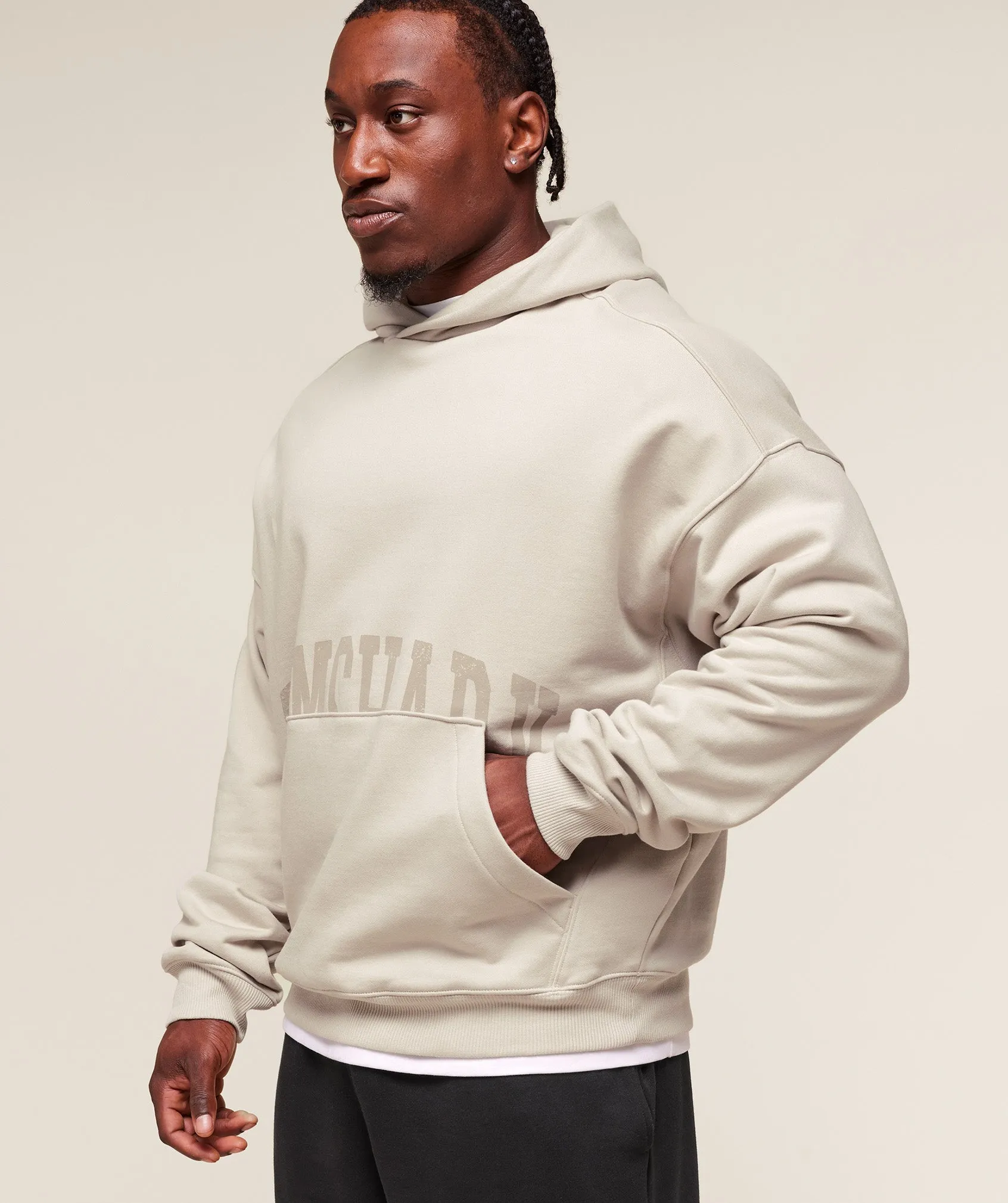 Gymshark Pocket Graphic Hoodie - Pebble Grey sold by Gymshark product image thumbnail 5