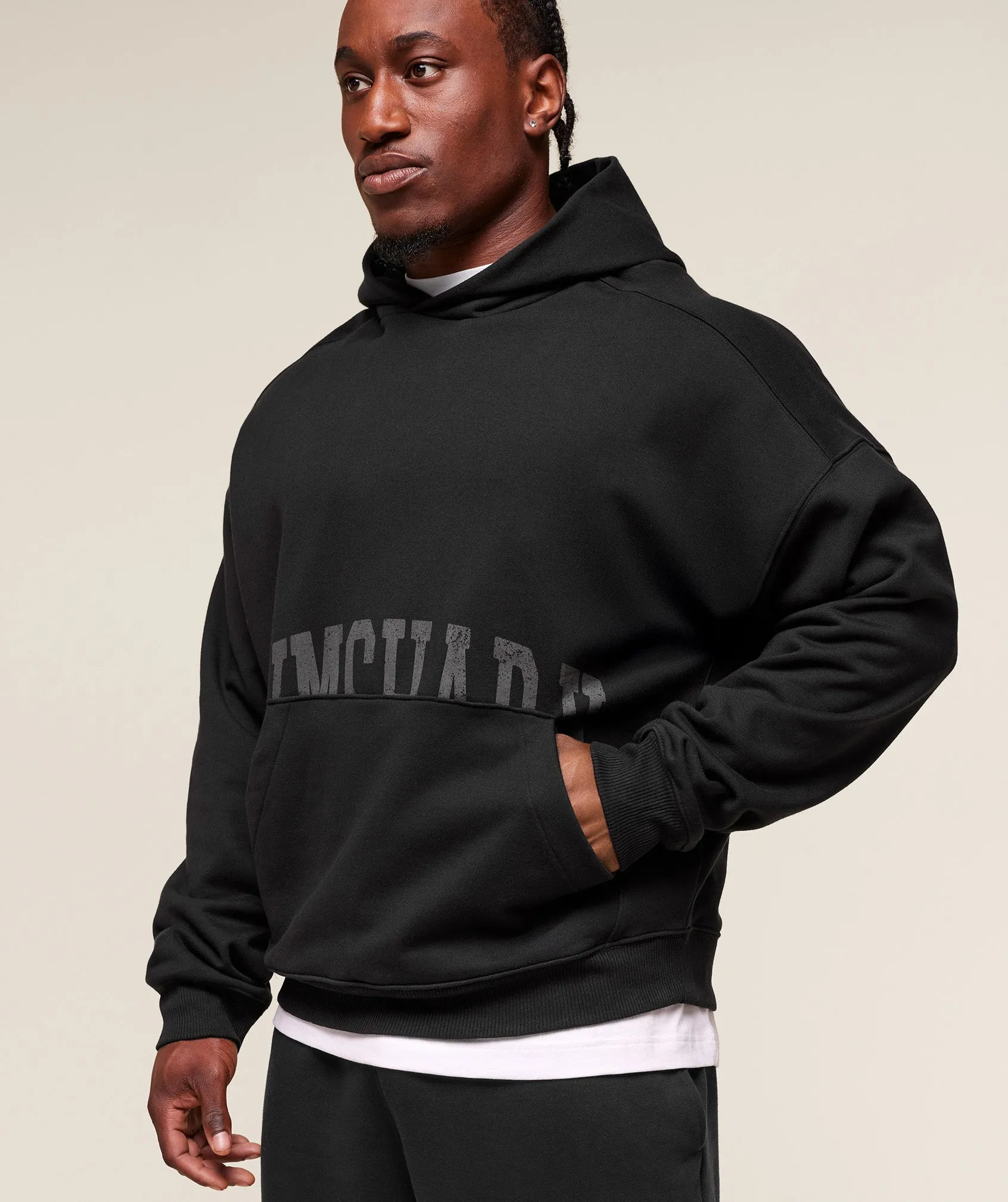 Gymshark Pocket Graphic Hoodie - Black sold by Gymshark product image thumbnail 5