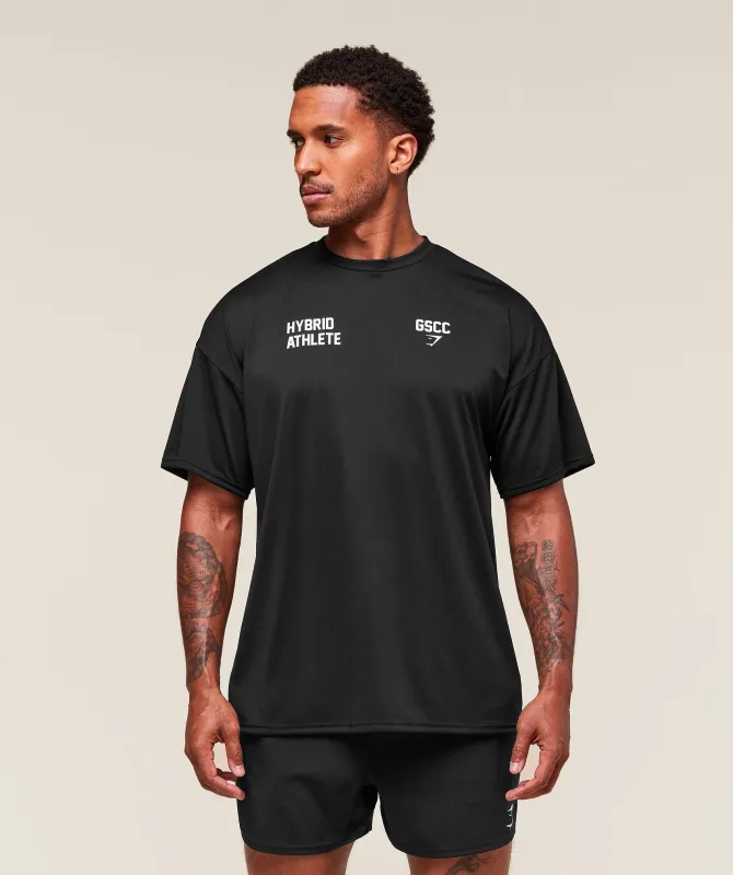 Gymshark Hybrid Athlete T-Shirt - Black sold by Gymshark