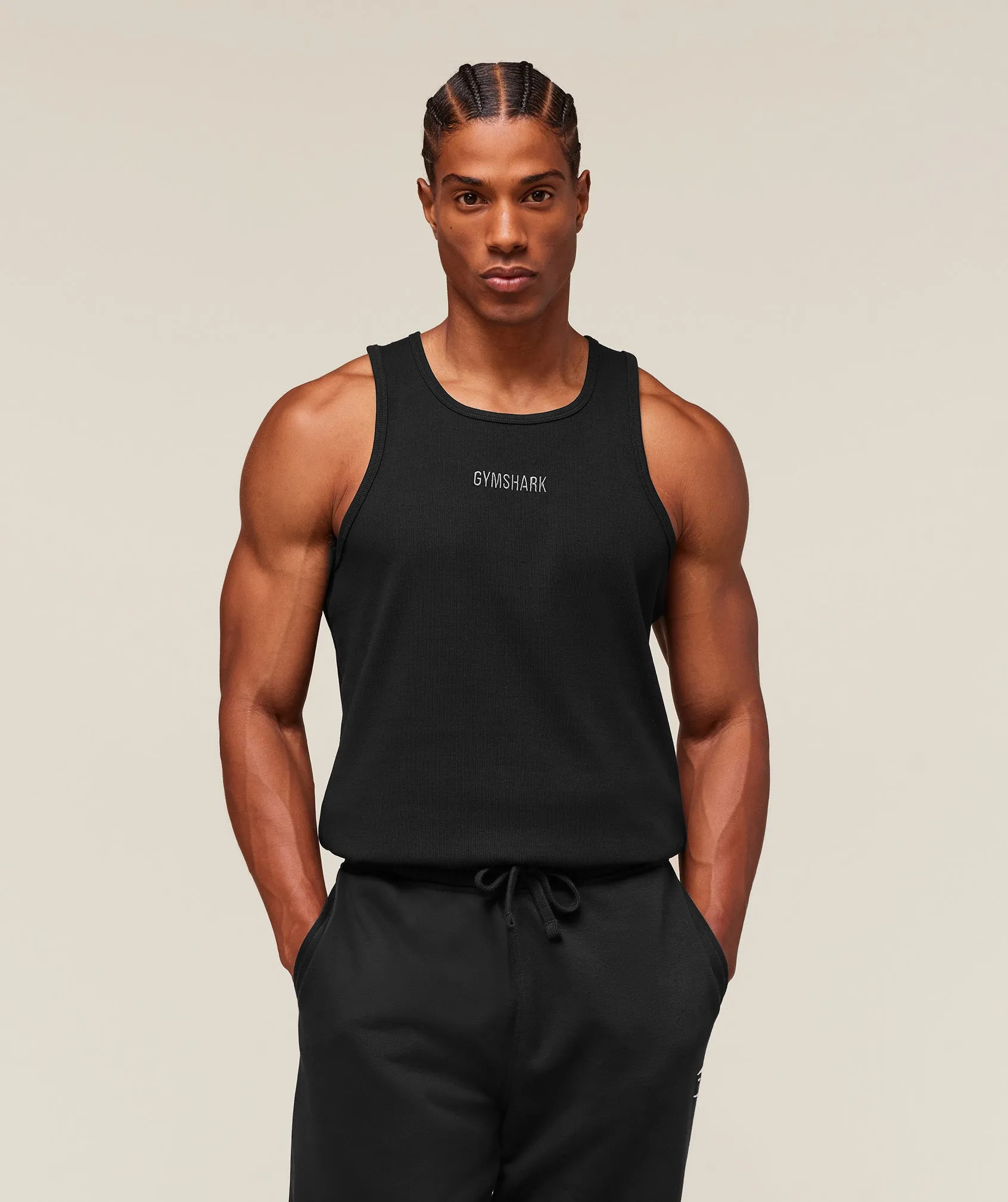 Gymshark Premium Ribbed Tank - Black sold by Gymshark product image thumbnail 5