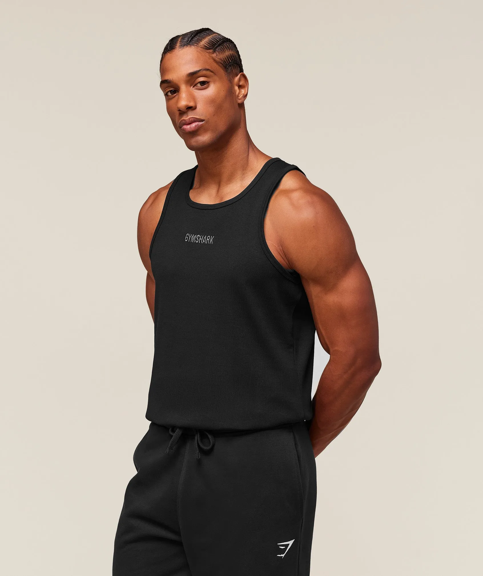 Gymshark Premium Ribbed Tank - Black sold by Gymshark product image thumbnail 3