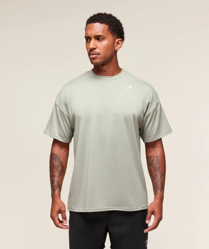 Gymshark Oversized Performance T-Shirt - Stone Grey sold by Gymshark
