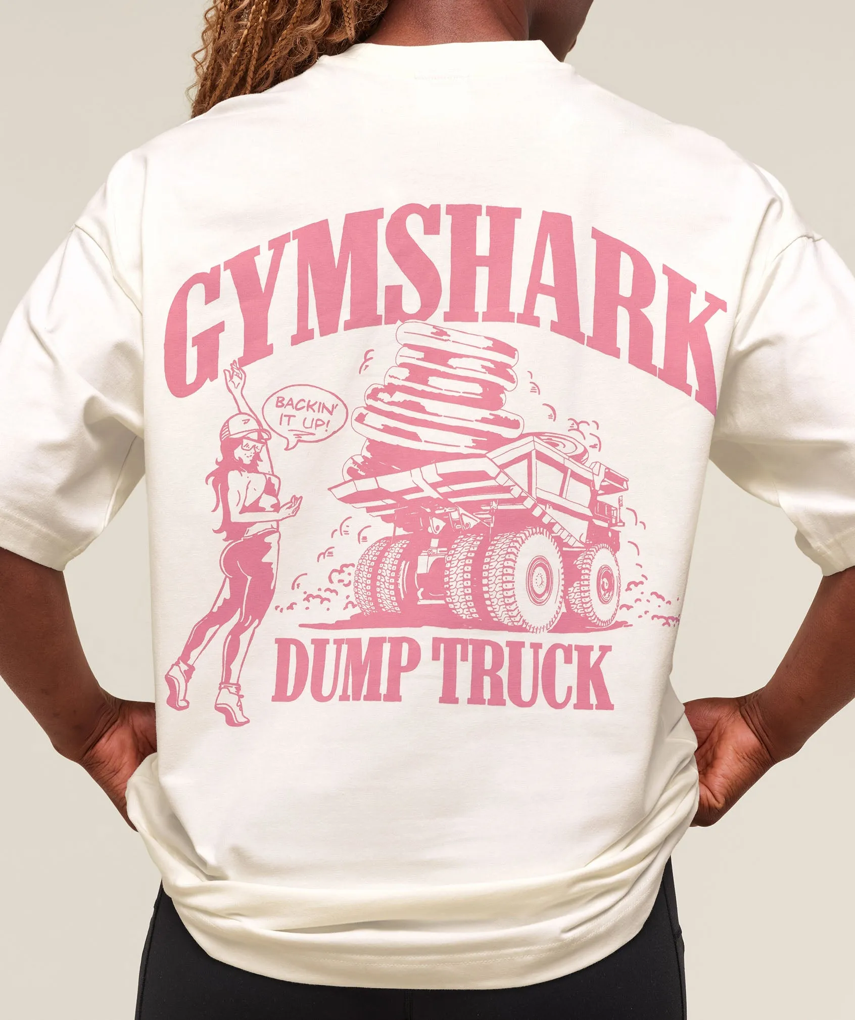 Gymshark Dump Truck Graphic Oversized T-Shirt - Soft White sold by Gymshark product image thumbnail 4