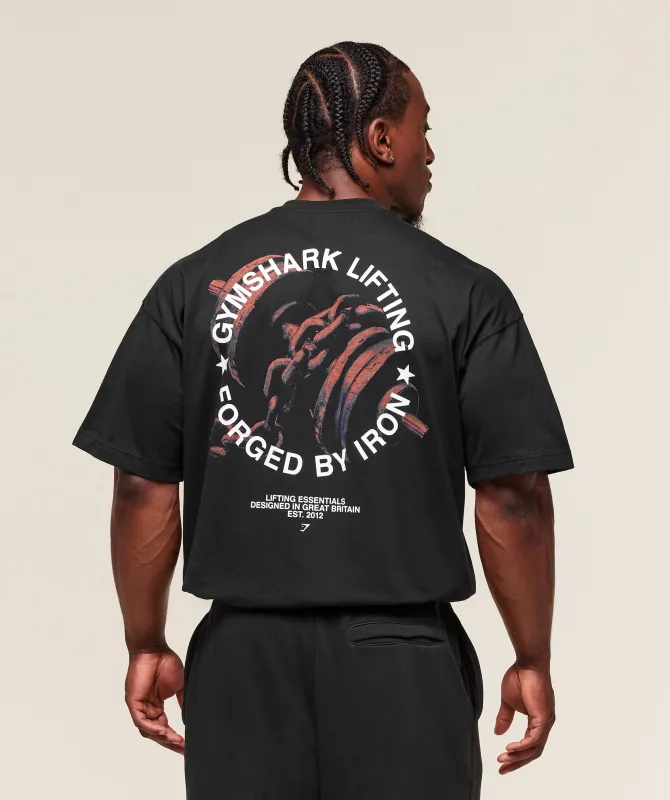 Gymshark Forged By Iron T-Shirt - Black sold by Gymshark