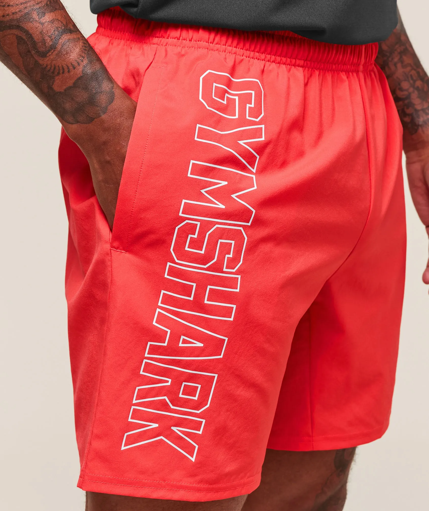 Gymshark Hybrid Athlete 7" Shorts - Coral Red sold by Gymshark product image thumbnail 4