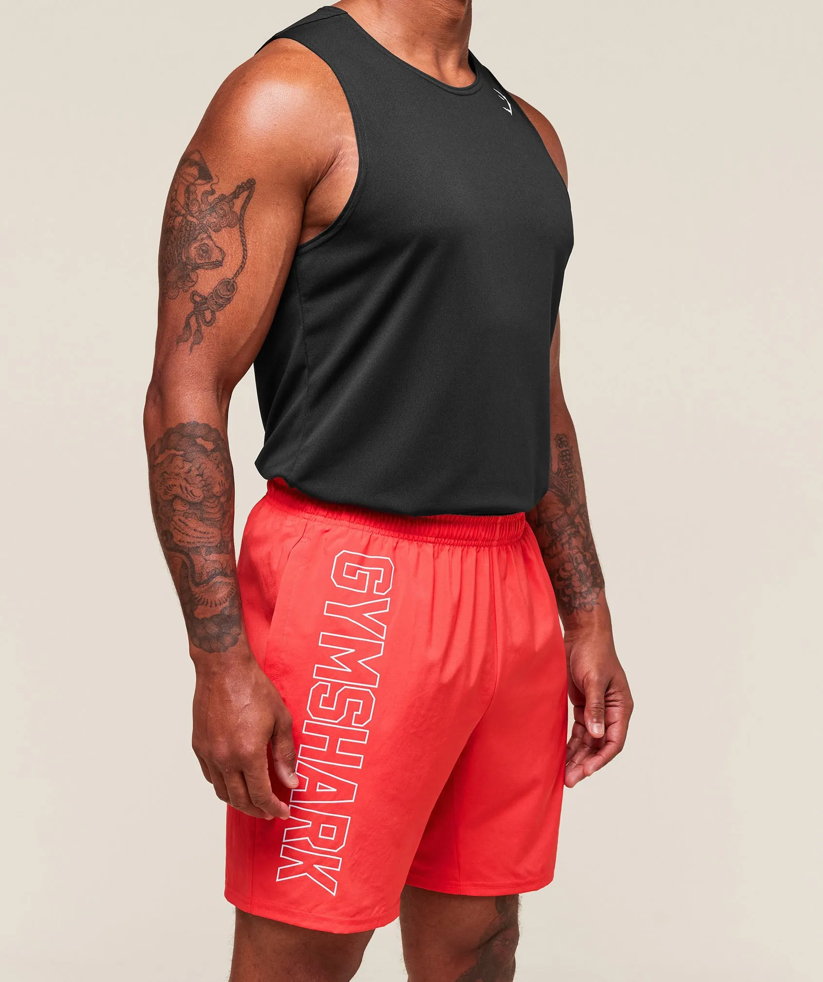 Gymshark Hybrid Athlete 7" Shorts - Coral Red sold by Gymshark product image thumbnail 3