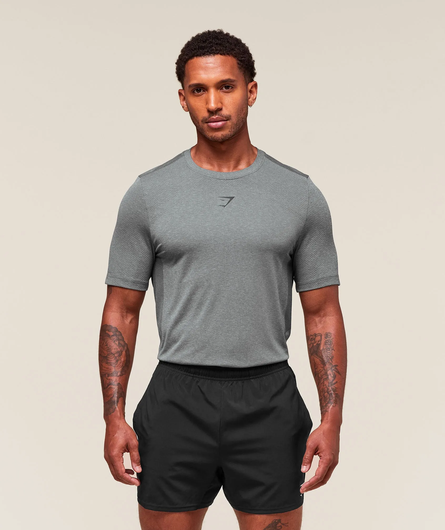 Gymshark Lightweight Seamless T-Shirt - Light Grey/Smokey Grey sold by Gymshark product image thumbnail 2