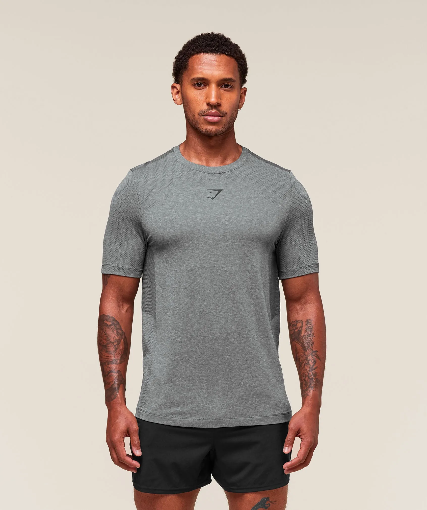 Gymshark Lightweight Seamless T-Shirt - Light Grey/Smokey Grey sold by Gymshark product image thumbnail 5