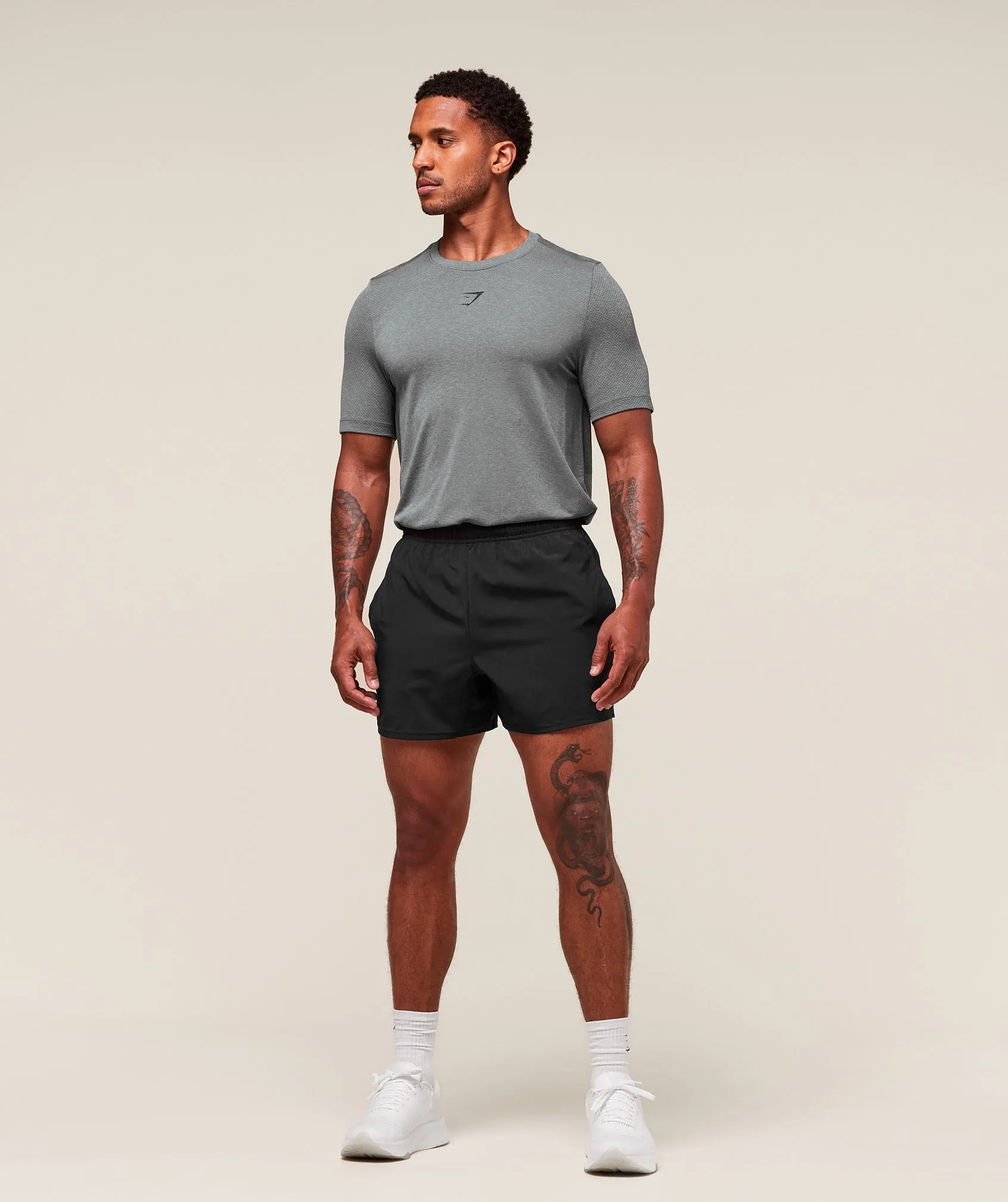 Gymshark Lightweight Seamless T-Shirt - Light Grey/Smokey Grey sold by Gymshark product image thumbnail 4