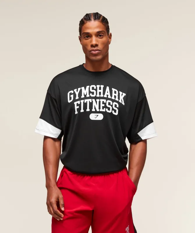 Gymshark Varsity Oversized T-Shirt - Black sold by Gymshark