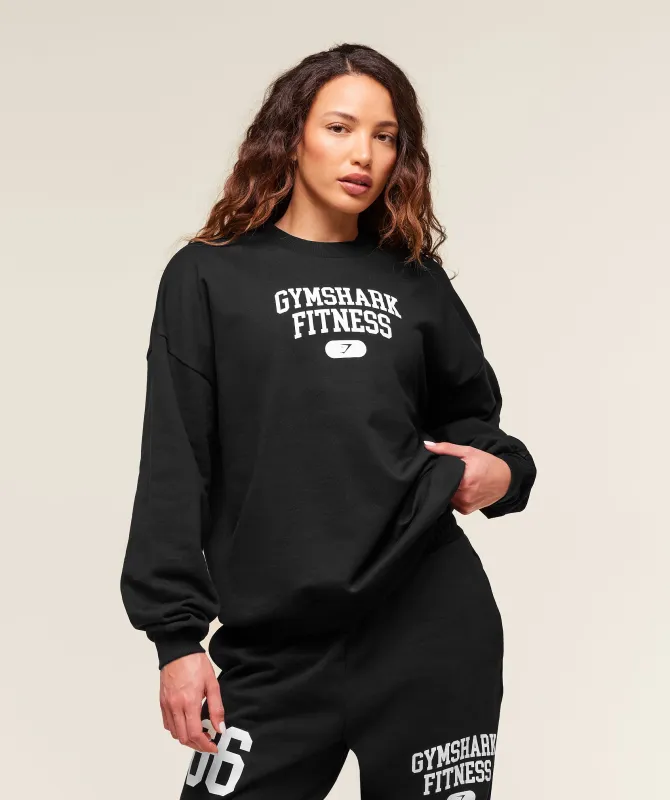 Gymshark Varsity Graphic Pullover - Black sold by Gymshark