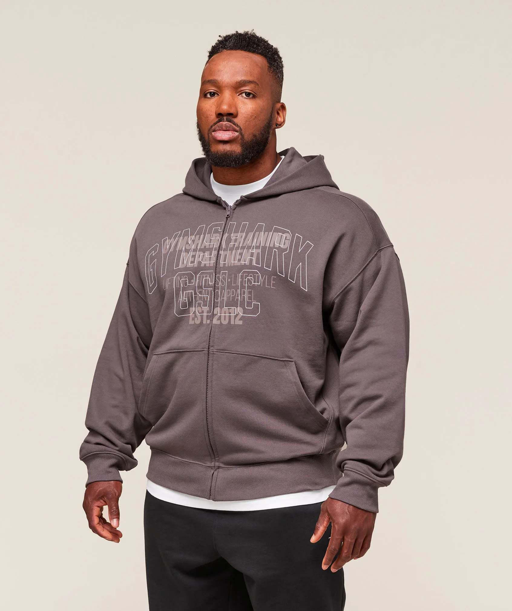 Gymshark Authentic Apparel Zip Up Hoodie - Brushed Purple sold by Gymshark product image thumbnail 3