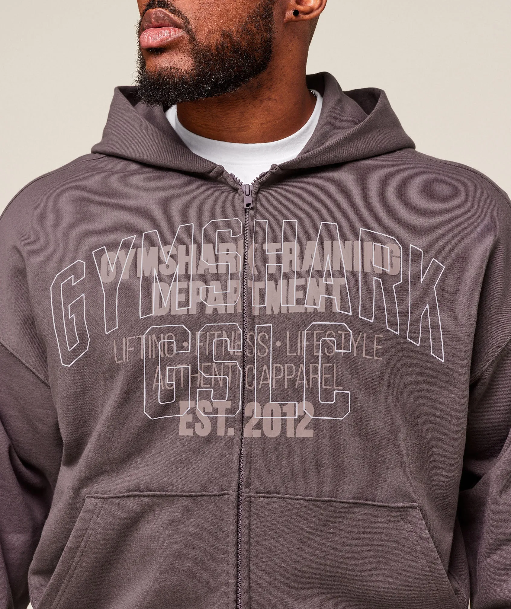 Gymshark Authentic Apparel Zip Up Hoodie - Brushed Purple sold by Gymshark product image thumbnail 2