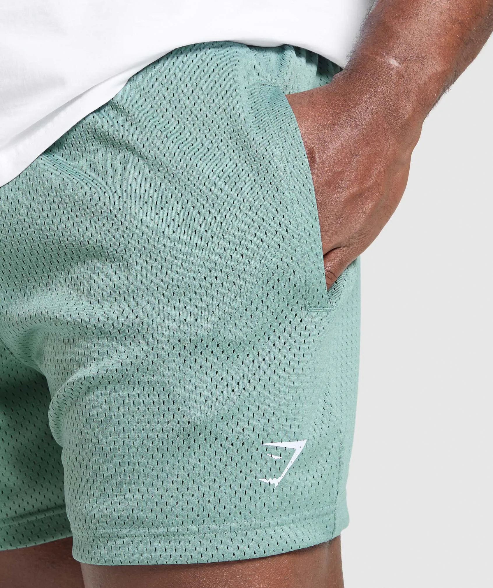 Gymshark Lifting Mesh 5" Shorts - Celeste Blue sold by Gymshark product image thumbnail 4