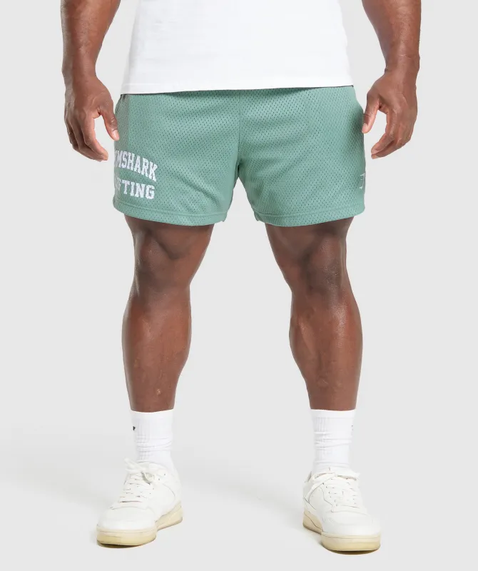 Gymshark Lifting Mesh 5" Shorts - Celeste Blue sold by Gymshark