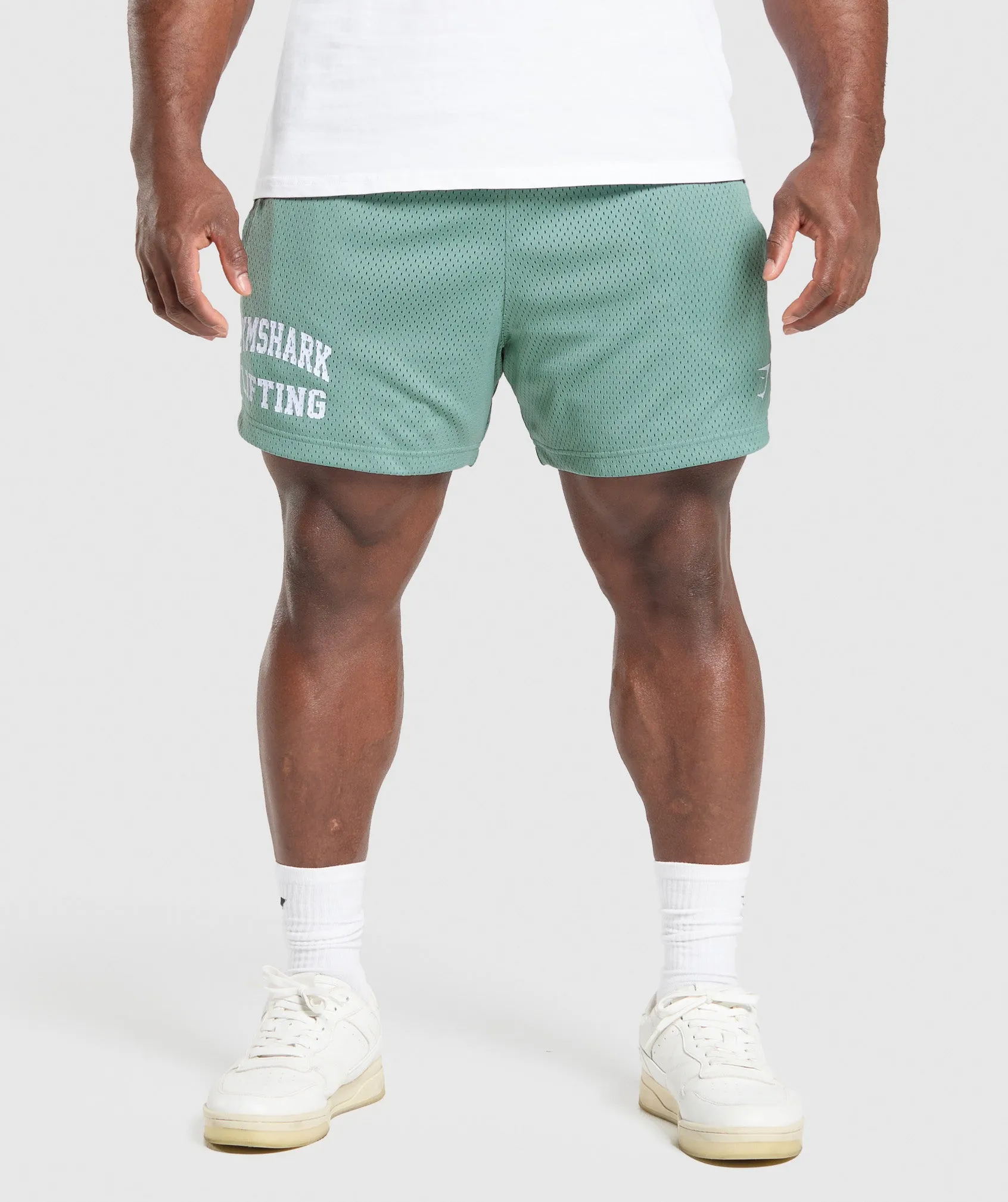 Gymshark Lifting Mesh 5" Shorts - Celeste Blue sold by Gymshark
