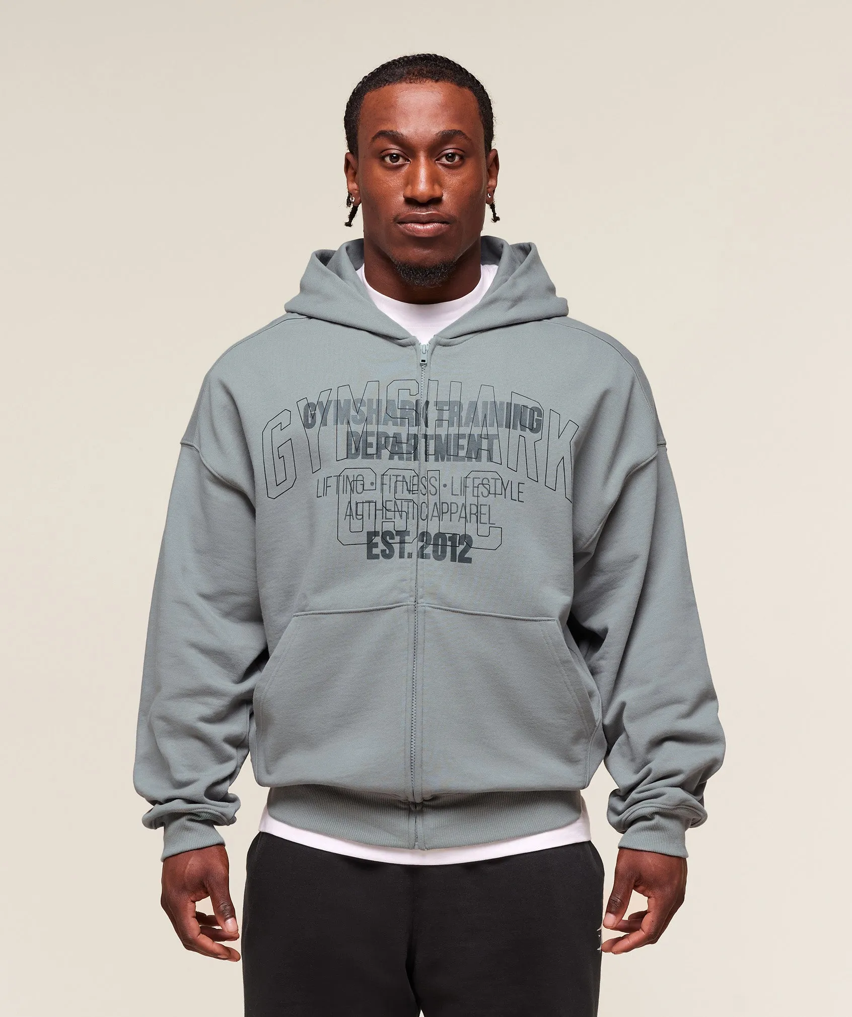 Gymshark Authentic Apparel Zip Up Hoodie - Smokey Grey sold by Gymshark