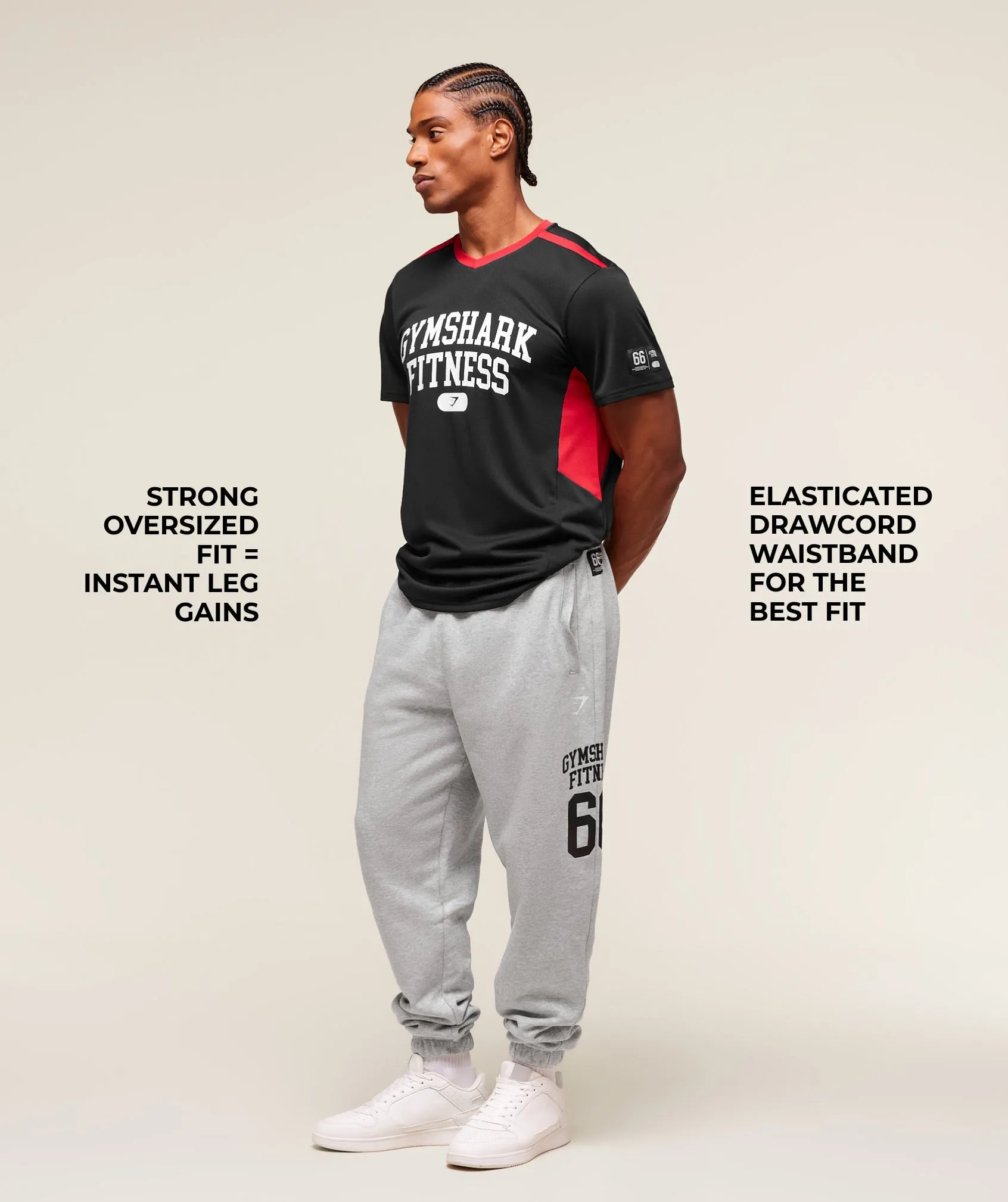 Gymshark Campus Oversized Jogger - Light Grey Core Marl sold by Gymshark product image thumbnail 3