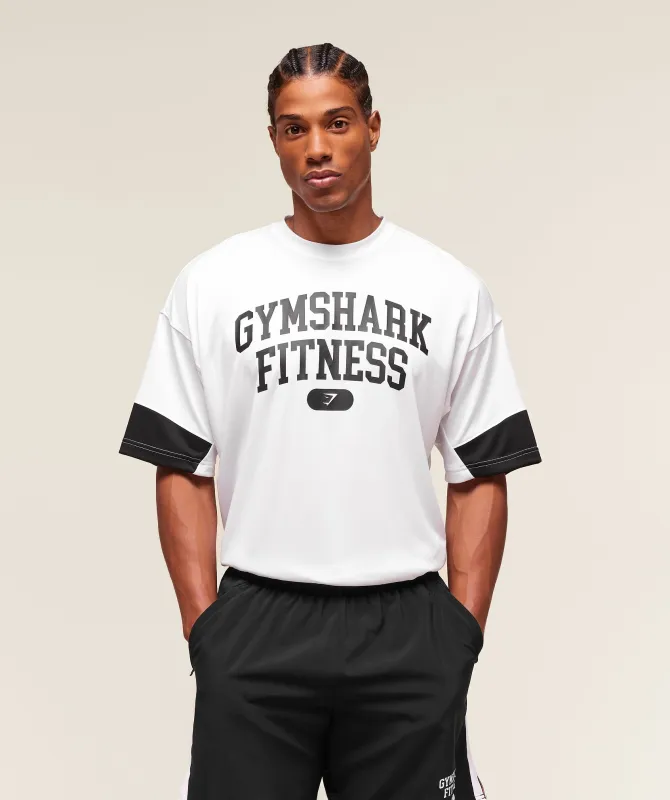 Gymshark Varsity Oversized T-Shirt - White sold by Gymshark