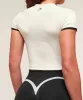 Gymshark Lift Varsity Seamless Midi T-Shirt - Soft White sold by Gymshark