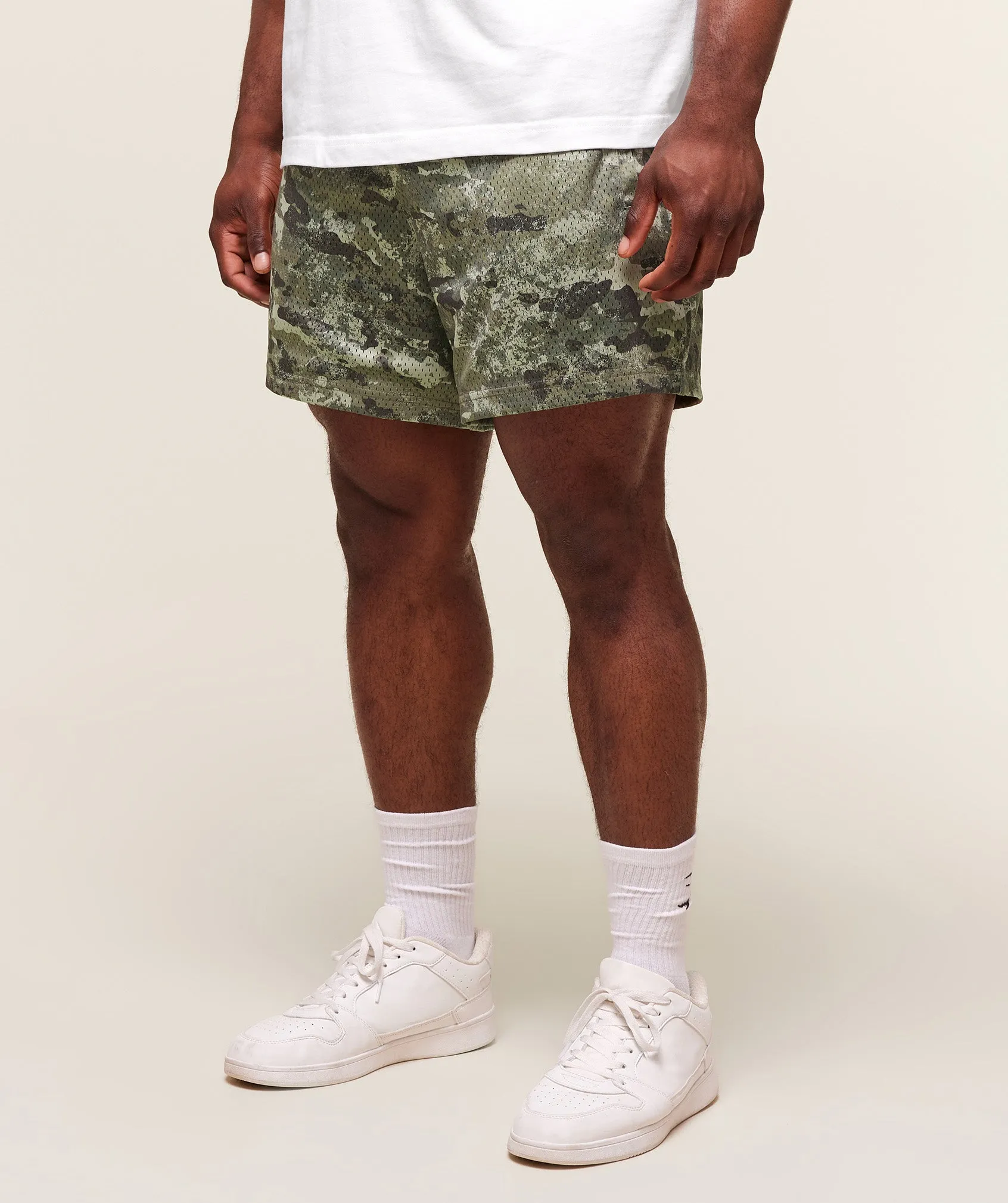 Gymshark Lifting Mesh 5" Shorts - Chalk Green sold by Gymshark product image thumbnail 2